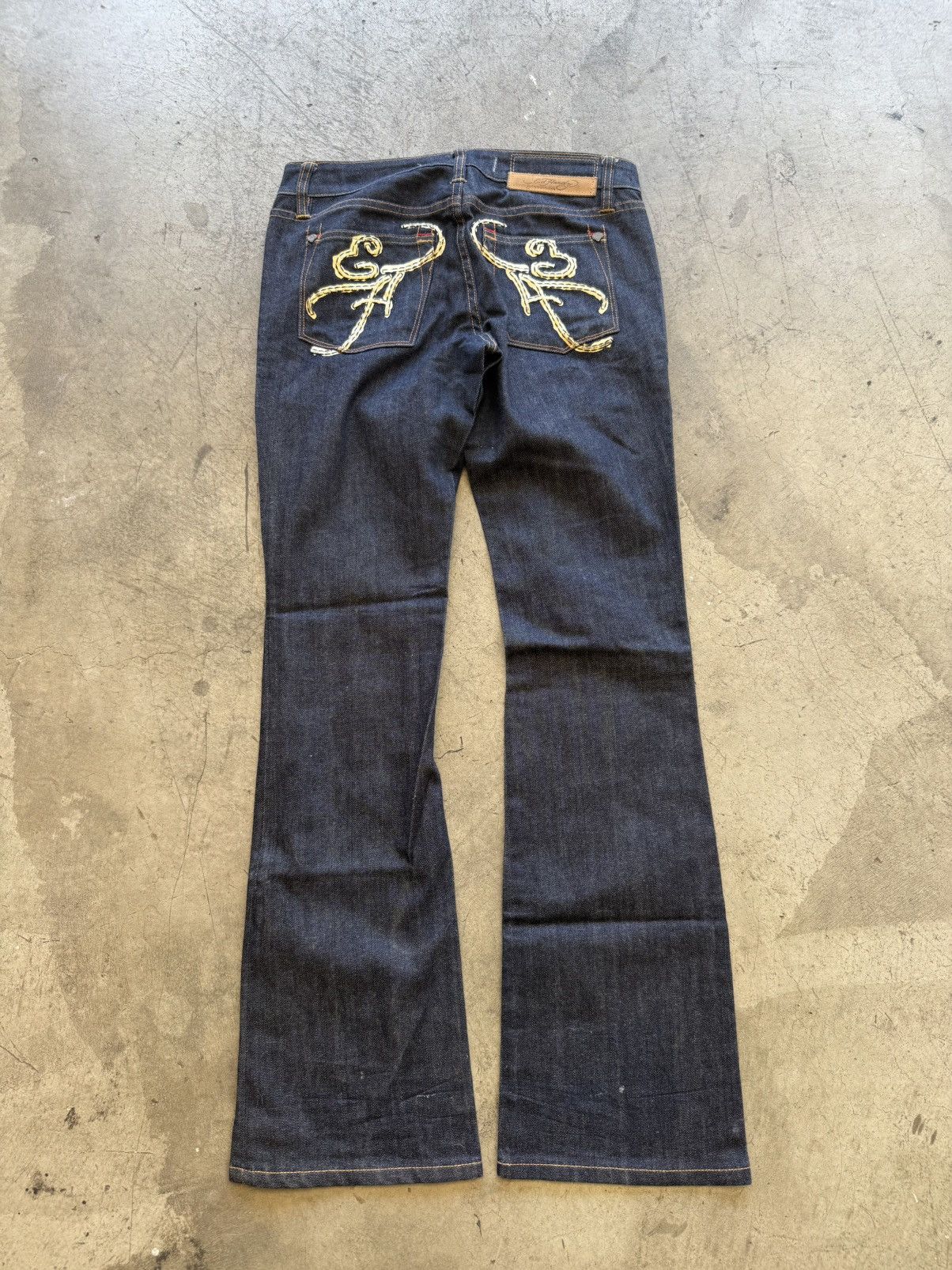 Ed Hardy Women’s Ed hardy vintage Y2K 00s denim spell out 28 Size 28" / US 6 / IT 42 - 1 Thumbnail