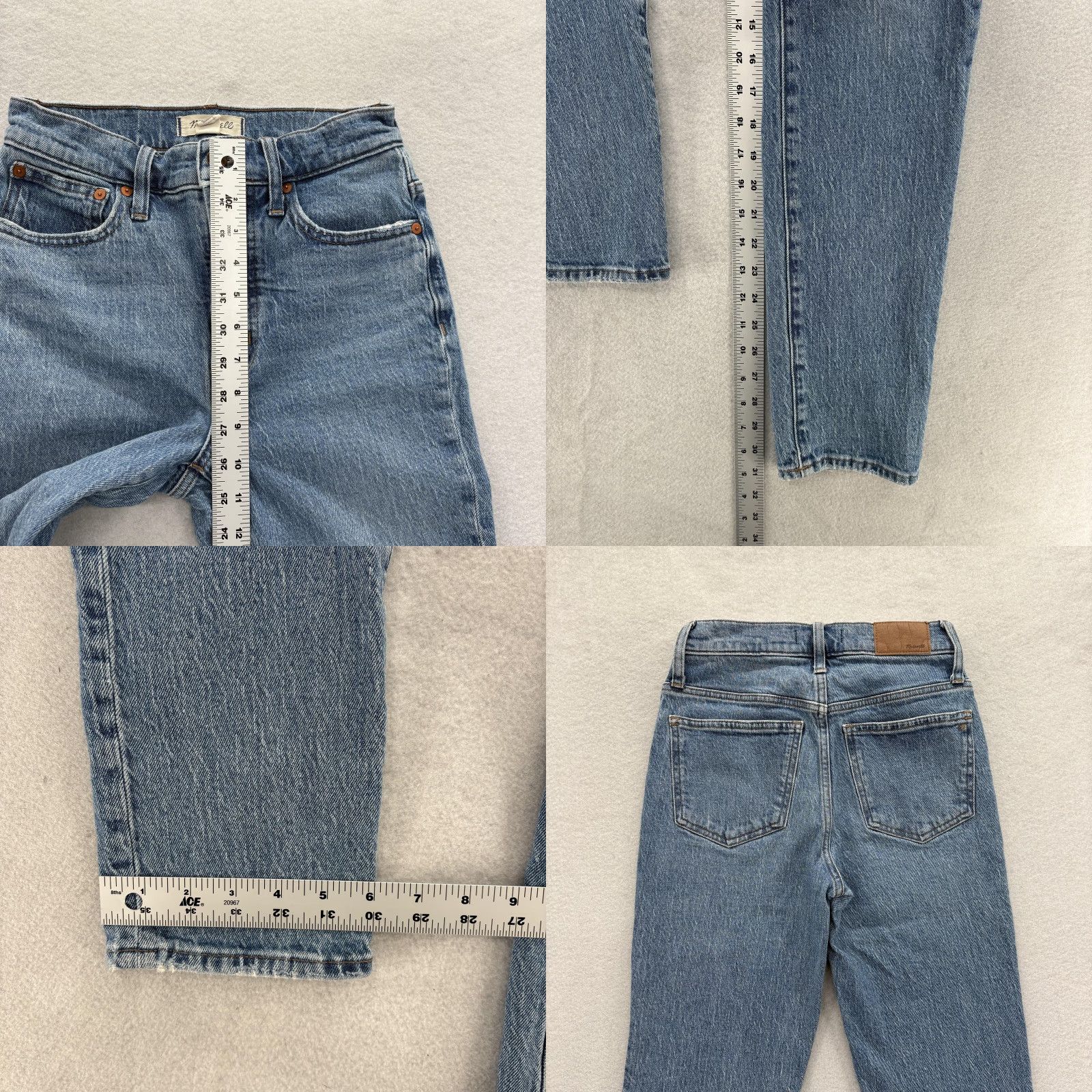 Madewell VINTAGE Madewell The Perfect Vintage Straight Jeans Womens 24 Tall Blue High Rise Stretch Size 42" / US 20 - 8 Thumbnail