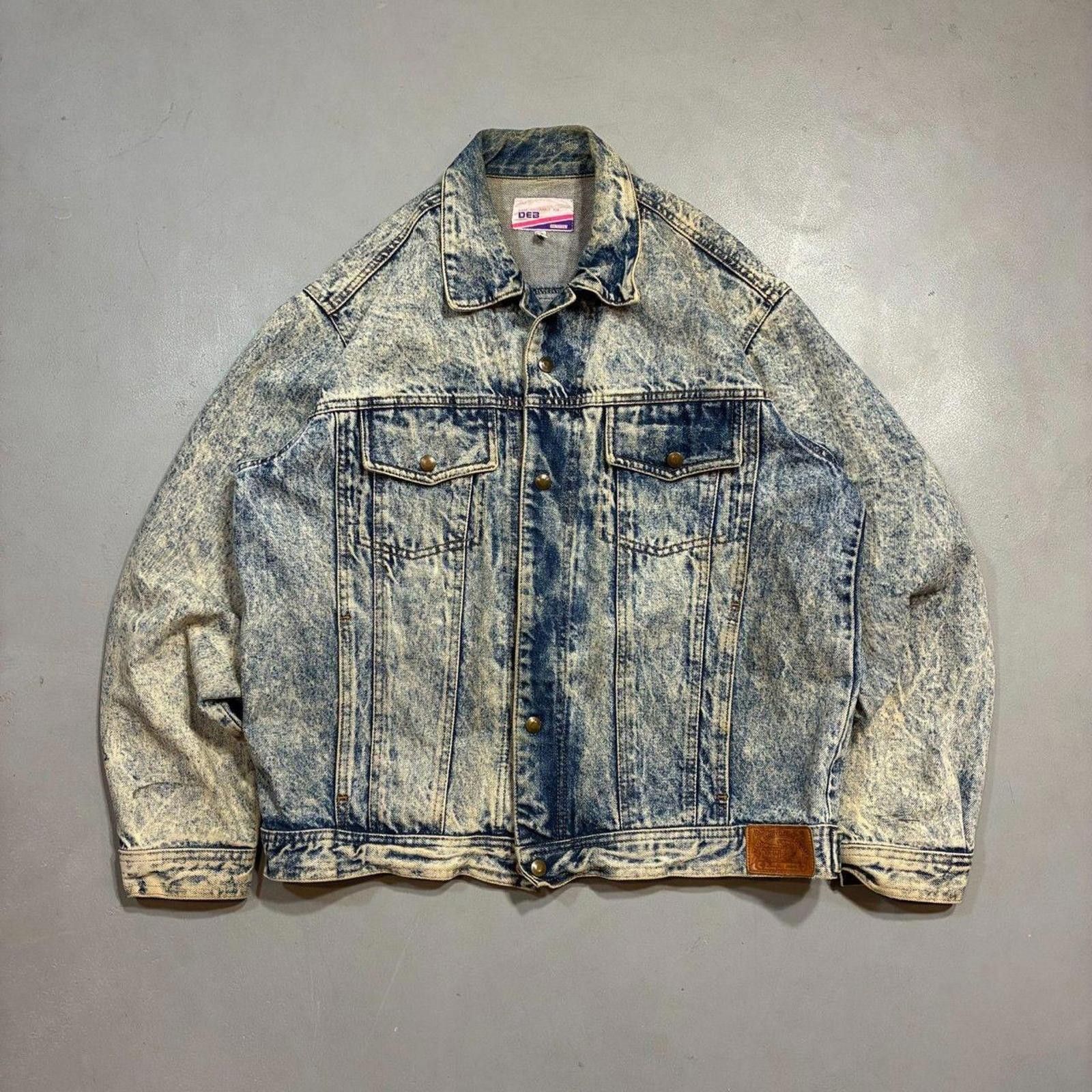 Other Vintage 80s Acid Wash Denim Trucker Jacket Made in Brazil Size US M / EU 48-50 / 2 - 1 Thumbnail