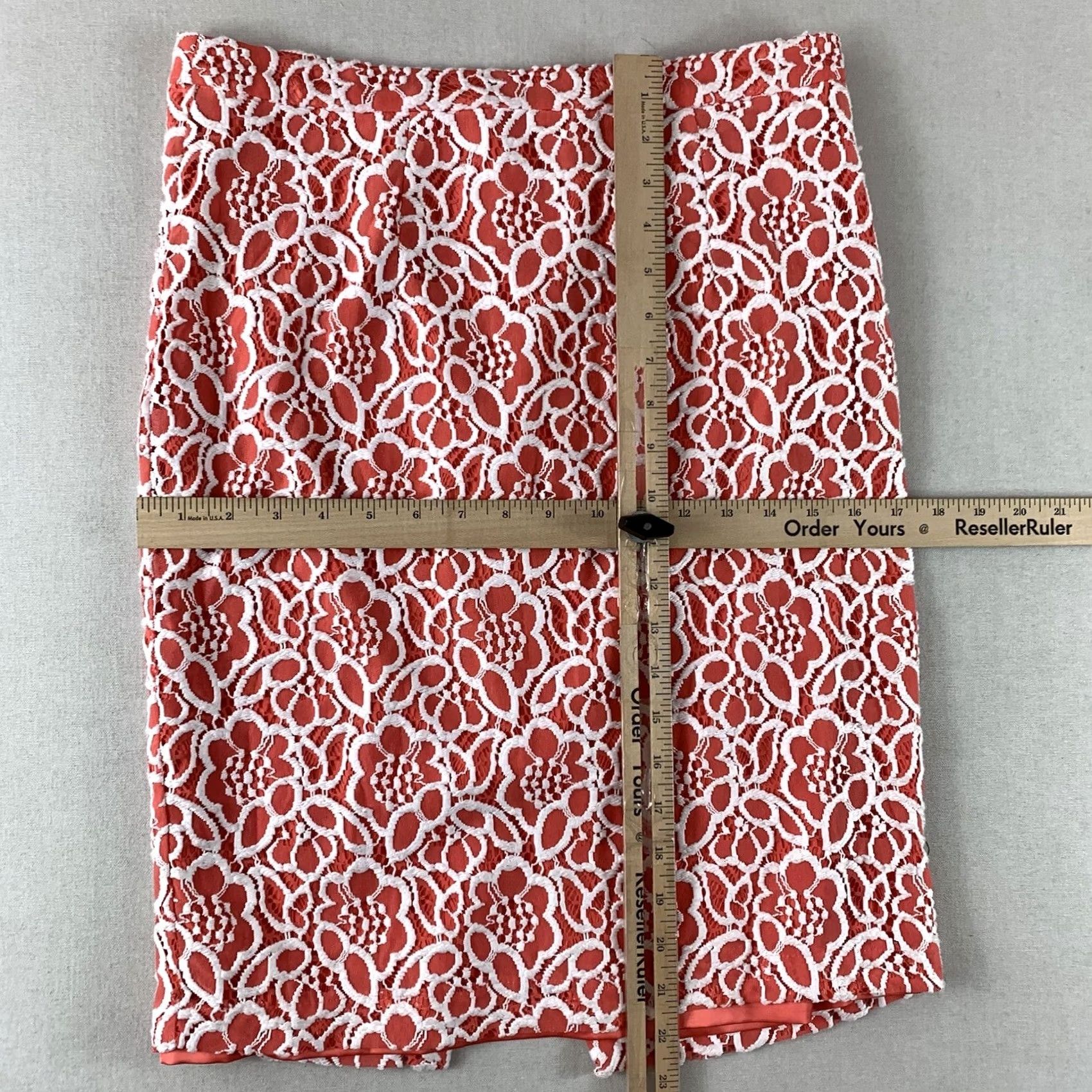Pinko EVA MENDES Skirt Womens Size 10 Pink Coral White Laced Floral Size 32" / US 10 / IT 46 - 5 Thumbnail