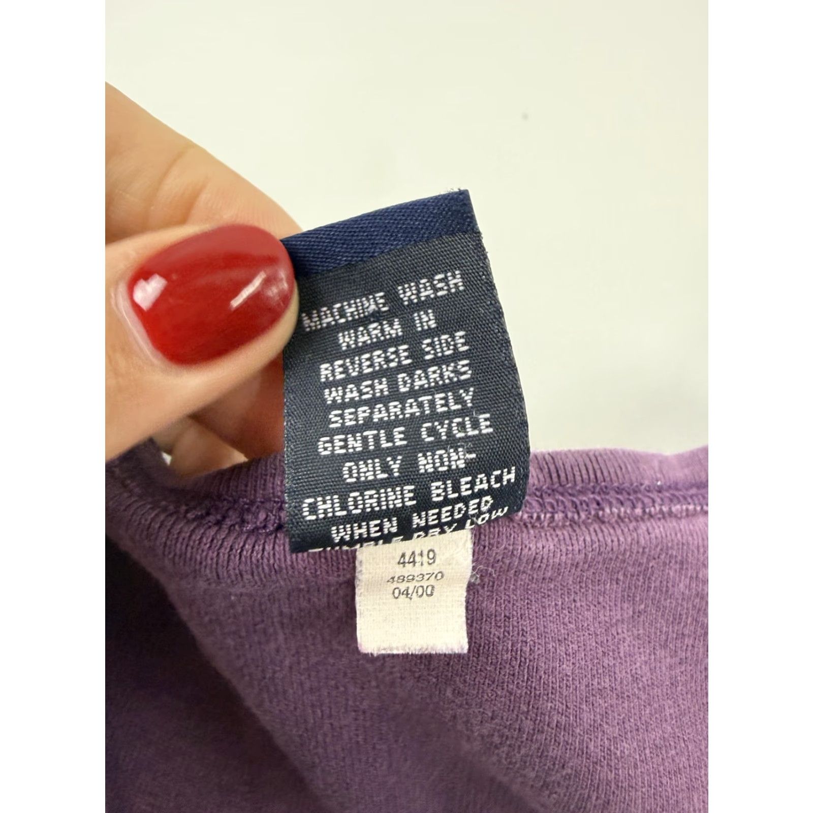 Gap VINTAGE Gap Shirt Womens Large Purple V Neck Short Sleeve Cotton Tee Top Size L / US 10 / IT 46 - 4 Thumbnail