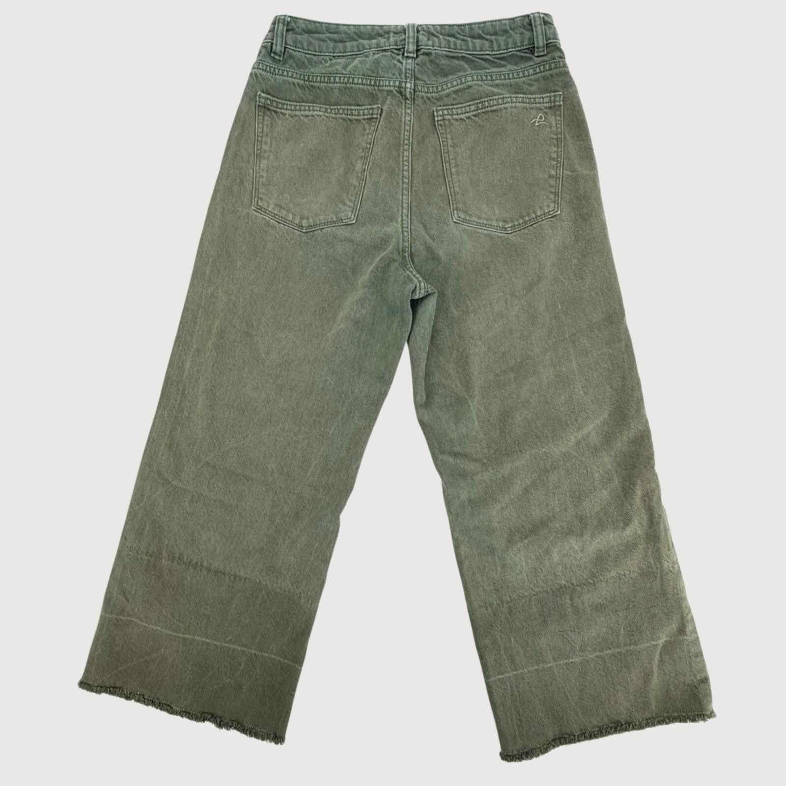 DL1961 DL1961 Hepburn Cropped High Rise Wide Leg Jeans - Olive, 25 Size 25" / US 0 / IT 36 - 3 Thumbnail
