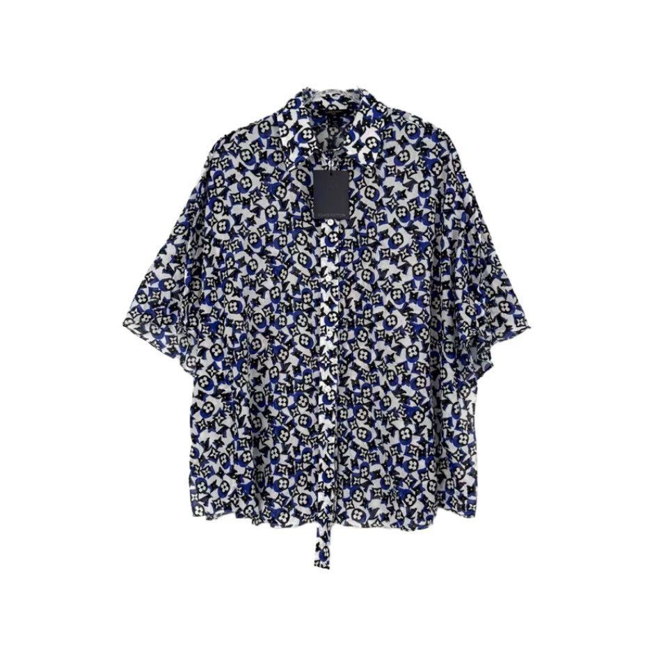 Louis Vuitton Louis Vuitton Blue Logo Cotton Shirt - dmc Size US S / EU 44-46 / 1 - 1 Thumbnail