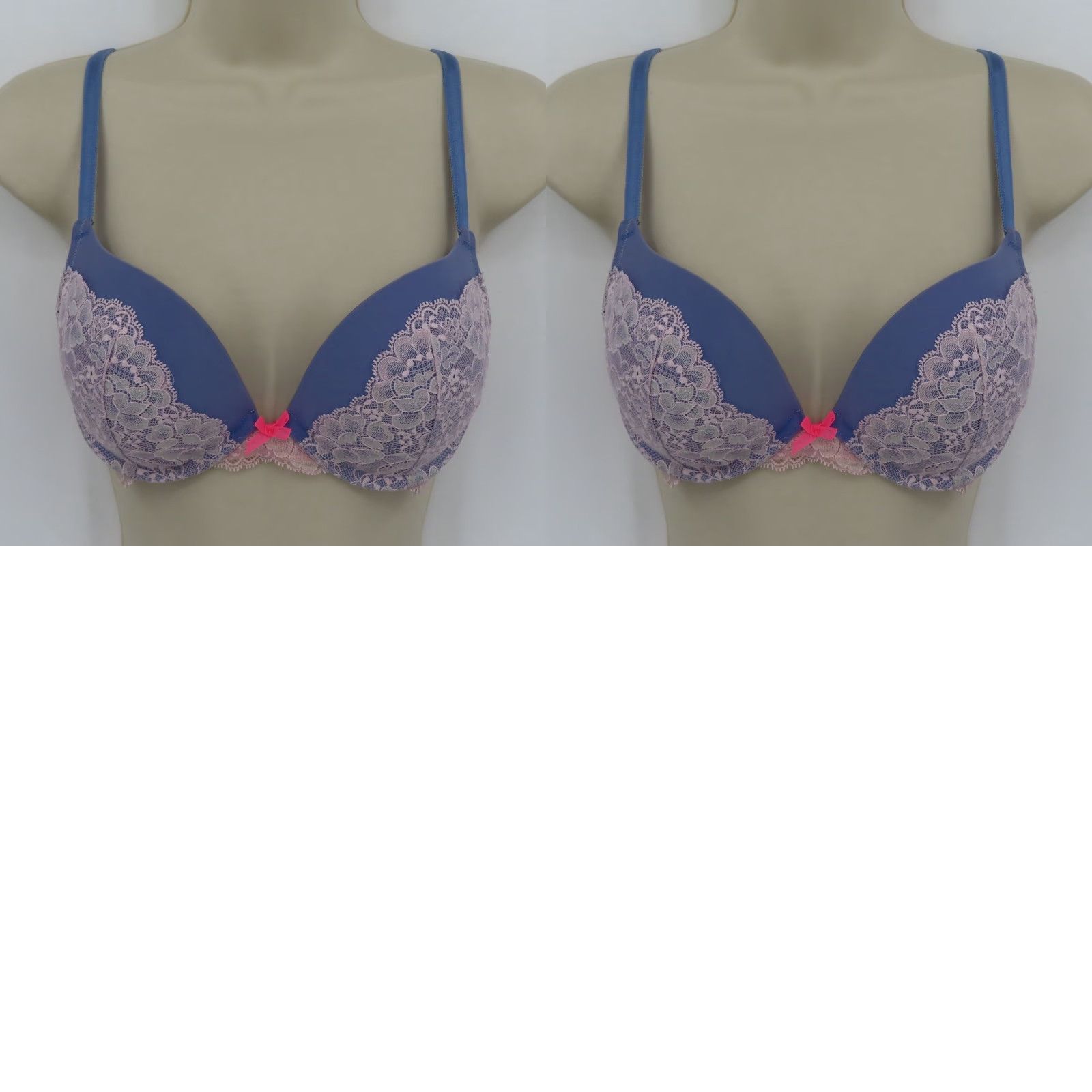 Victoria's Secret Victoria's Secret Dream Angels Push Up Bra 34C Purple Pink Flower Lace Bow Padded Size ONE SIZE - 10 Thumbnail