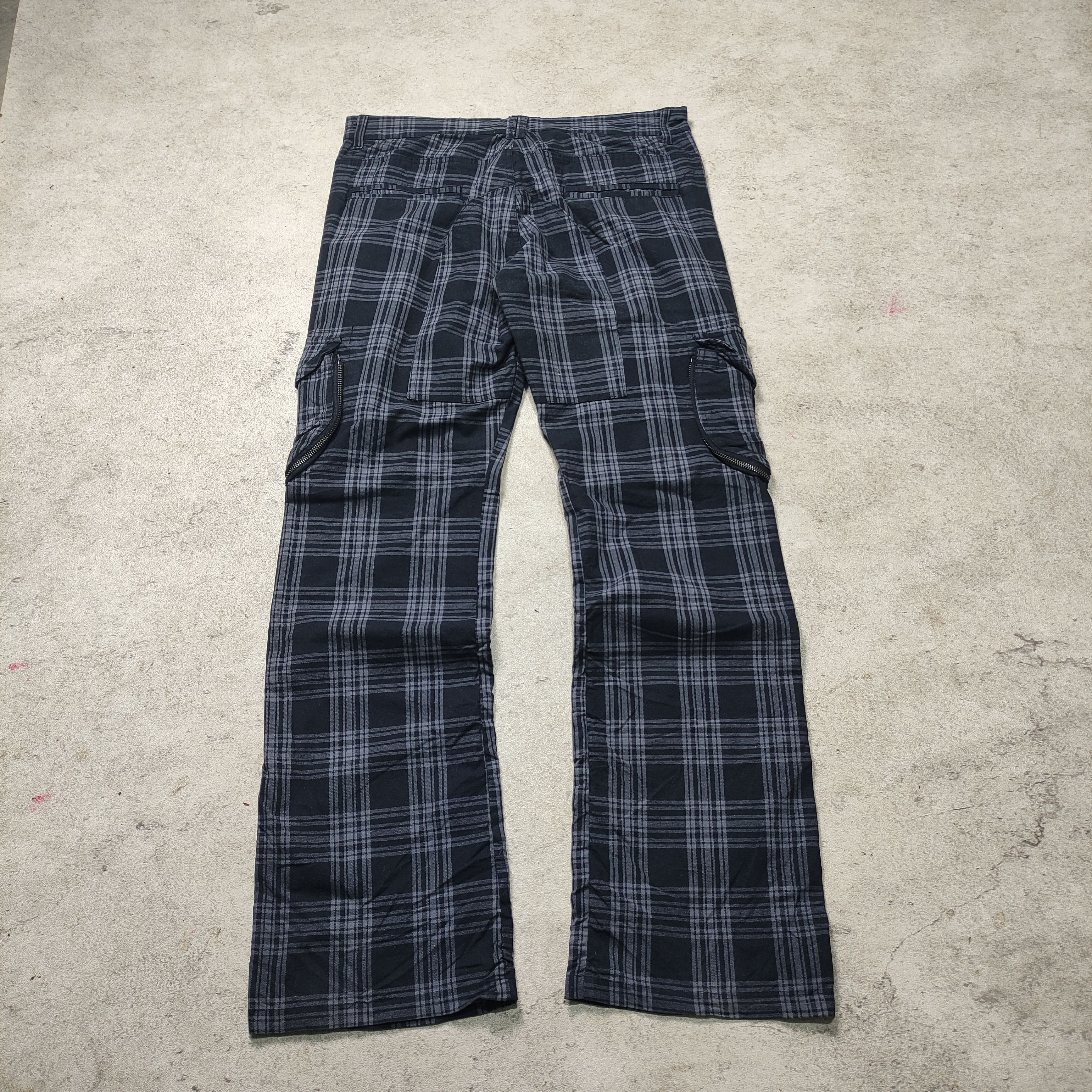 If Six Was Nine 31040 = SKKONE Plaid Bondage Cargo Pants Size US 32 / EU 48 - 4 Thumbnail