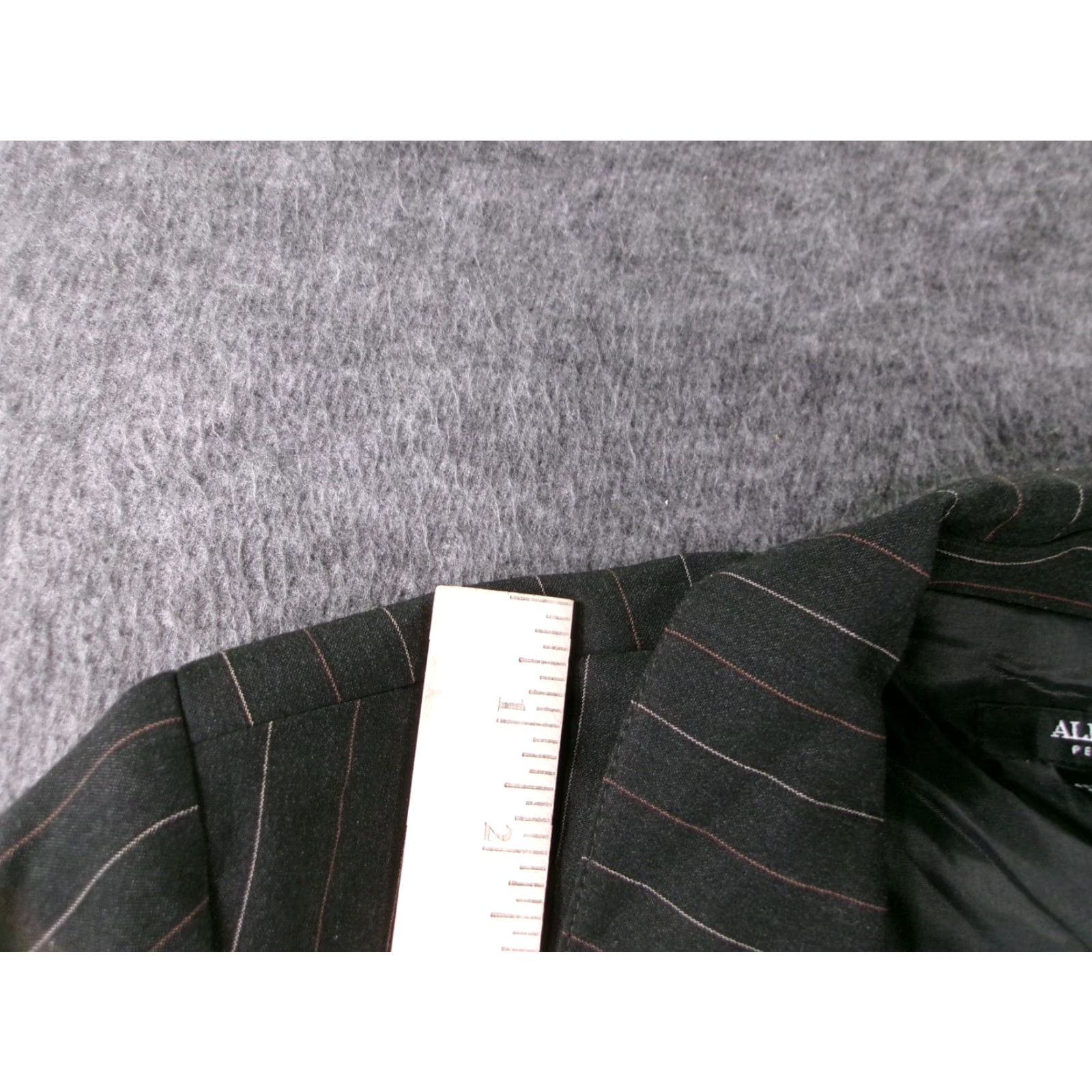 Alfani Alfani Blazer Womens 12P Black Pinstripe Petite Two Button Career Slim Jacket Size XL / US 12-14 / IT 48-50 - 5 Thumbnail