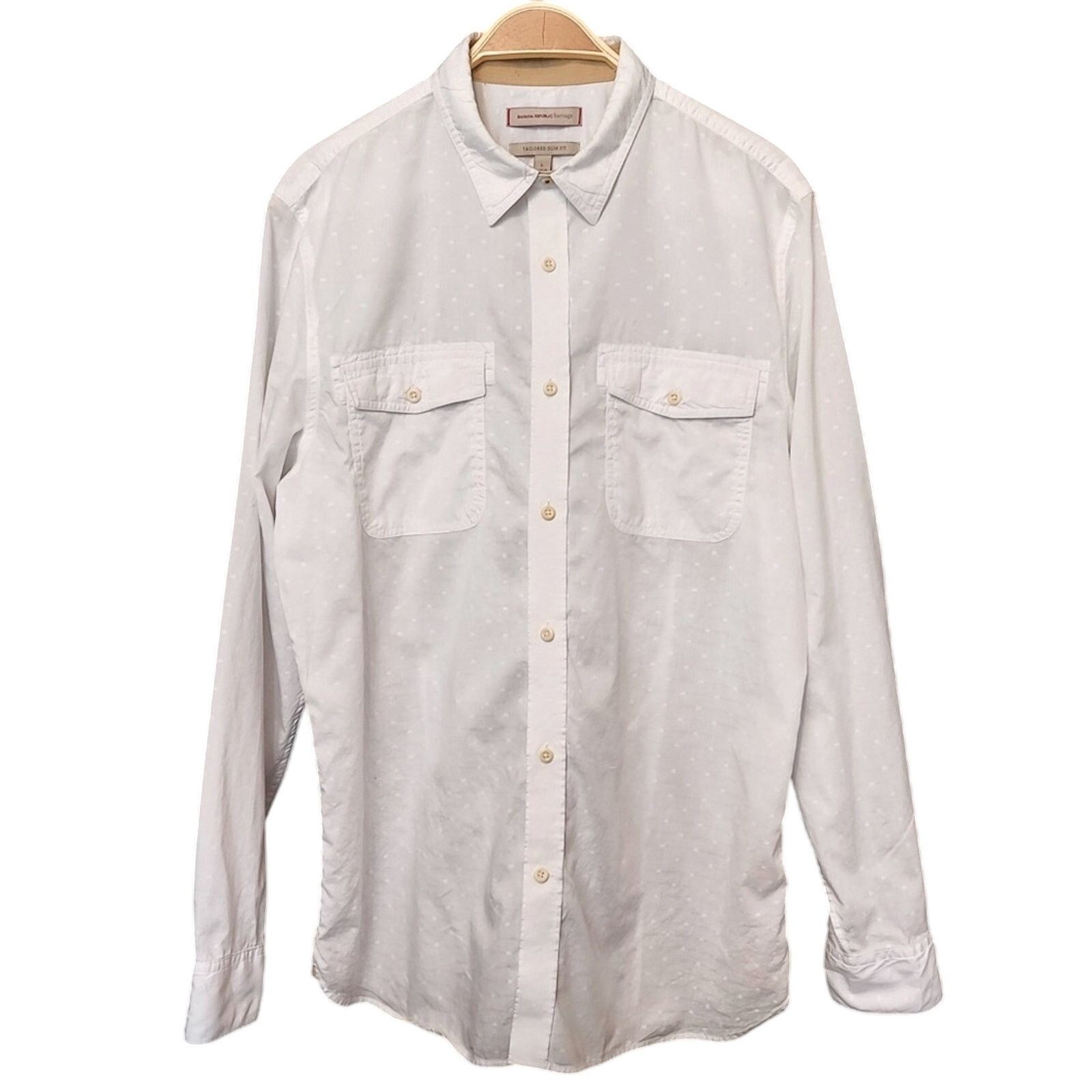 Banana Republic Banana Republic Heritage Slim Fit White Button Up Shirt Size US L / EU 52-54 / 3 - 1 Thumbnail