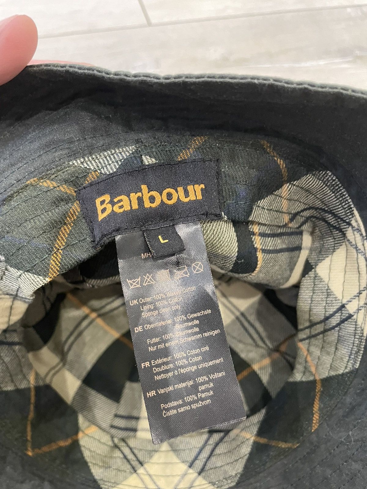 Barbour Barbour Bucket Hat Vintage Men’s XL Green Waxed Waterproof Size ONE SIZE - 7 Thumbnail