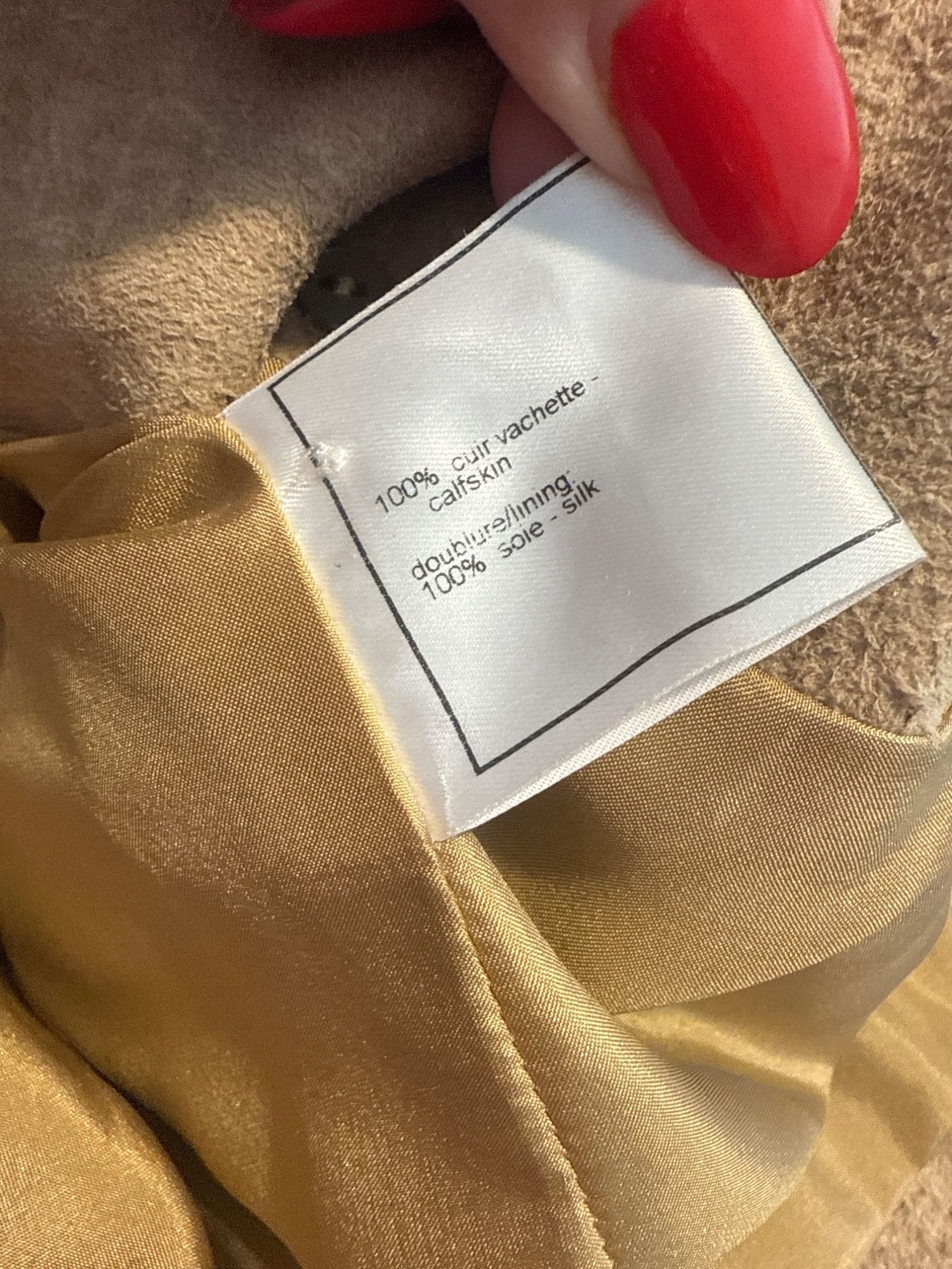 Chanel Chanel Womens Tan Double-Breasted Suede Blazer Size 36 100% Size XS / US 0-2 / IT 36-38 - 3 Thumbnail