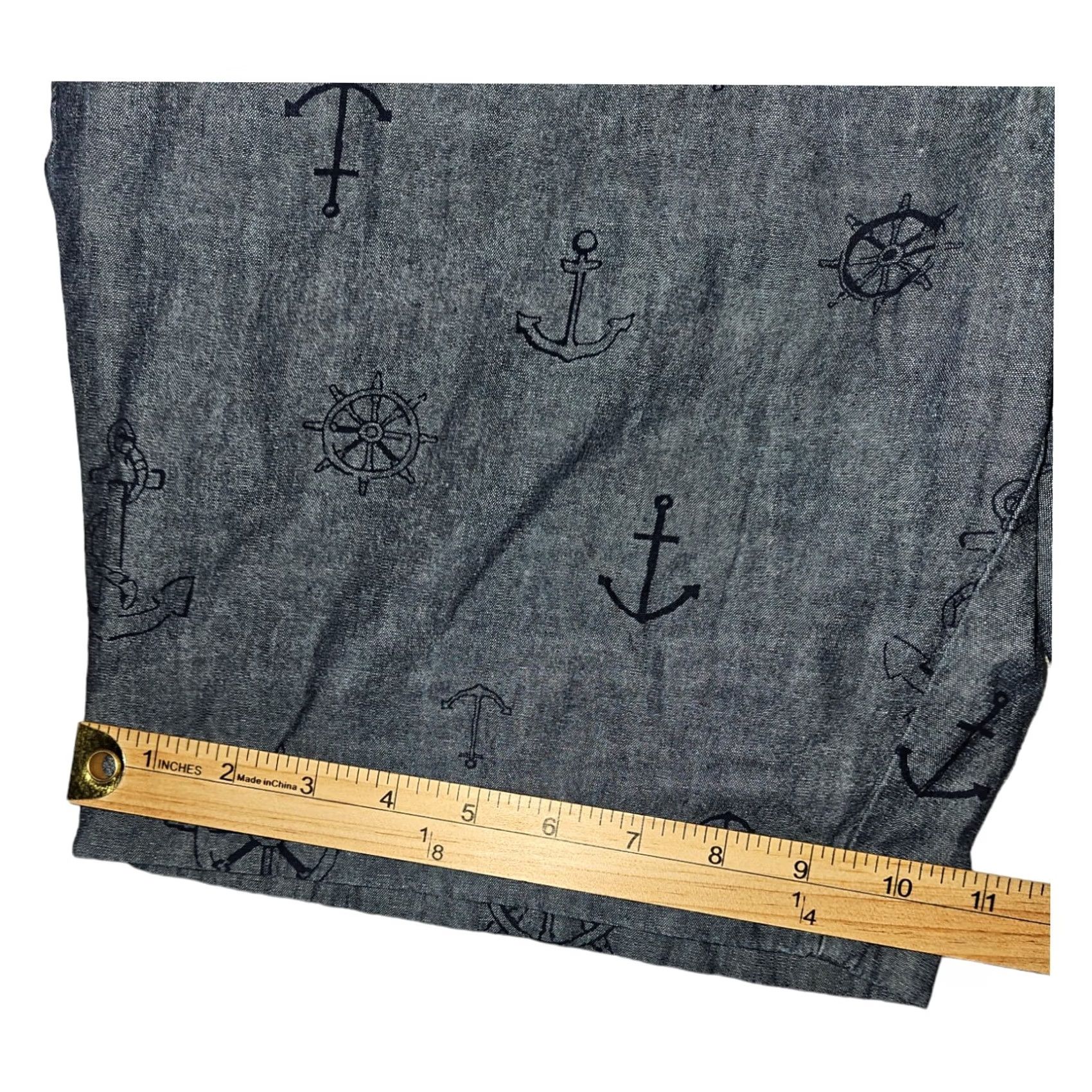 Nautica Nautica Chino Shorts Men's 36W Slim Fit Blue AOP Nautical Casual Vacation Jeans? Size US 36 / EU 52 - 6 Thumbnail