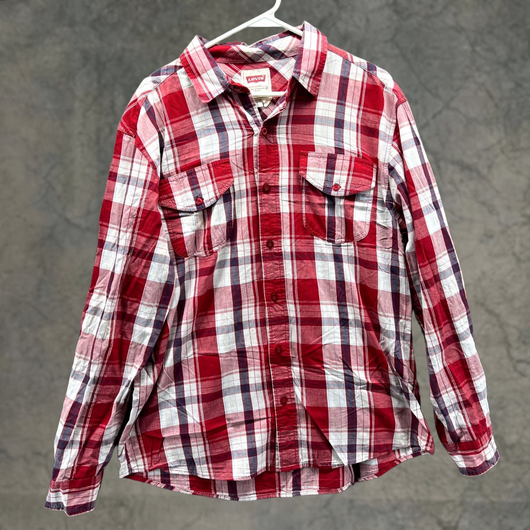 Levi's VINTAGE Levi’s Western Shirt Men Large Red Tartan Plaid Cotton Cowboy Rodeo Casual Vintage Mens Regular Long Sleeve Button-Up Pocketed Size US L / EU 52-54 / 3 - 1 Thumbnail