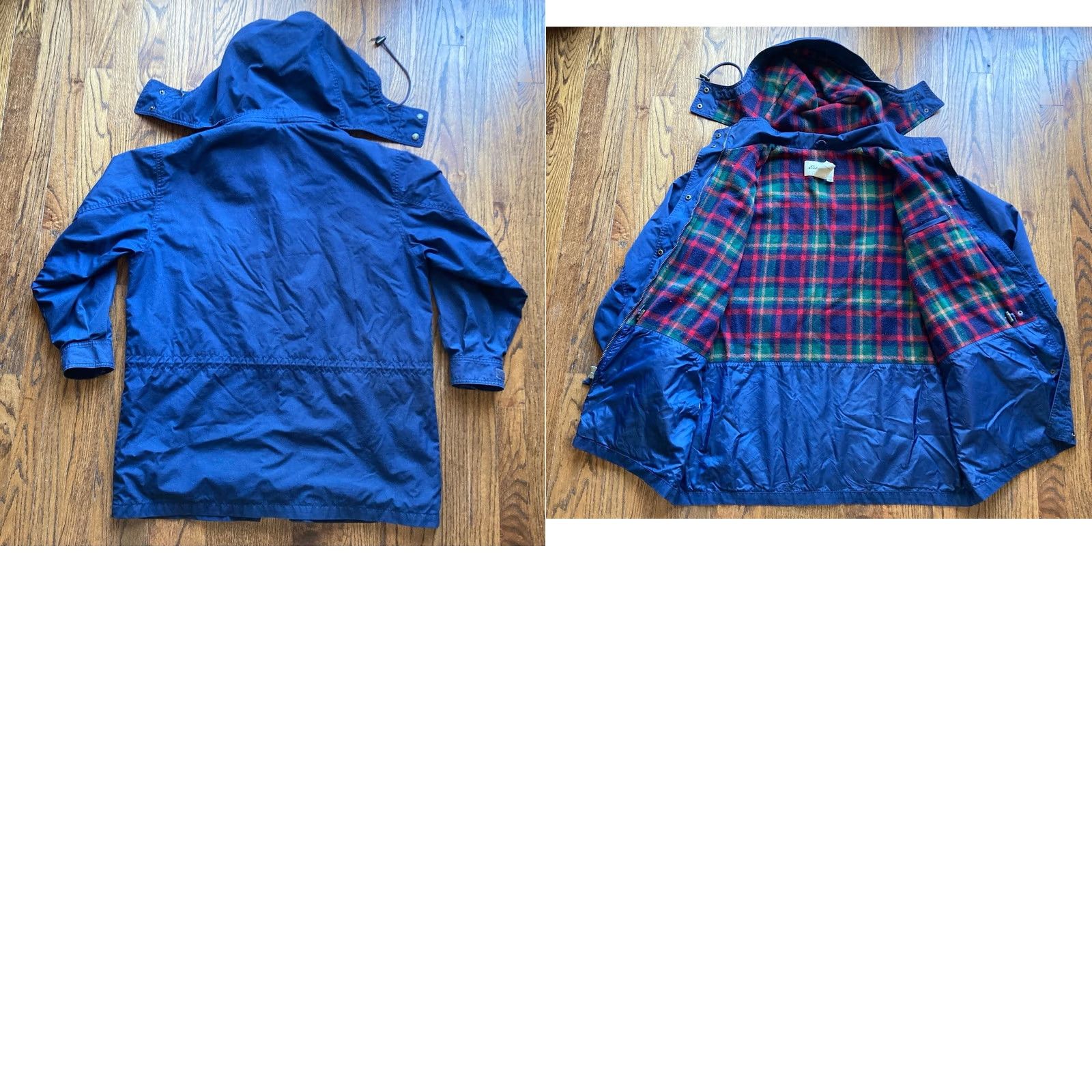 Eddie Bauer VINTAGE Eddie Bauer Hooded Barn Jacket Womens Large Navy Blue Wool Lined Chore Coat Size L / US 10 / IT 46 - 8 Thumbnail