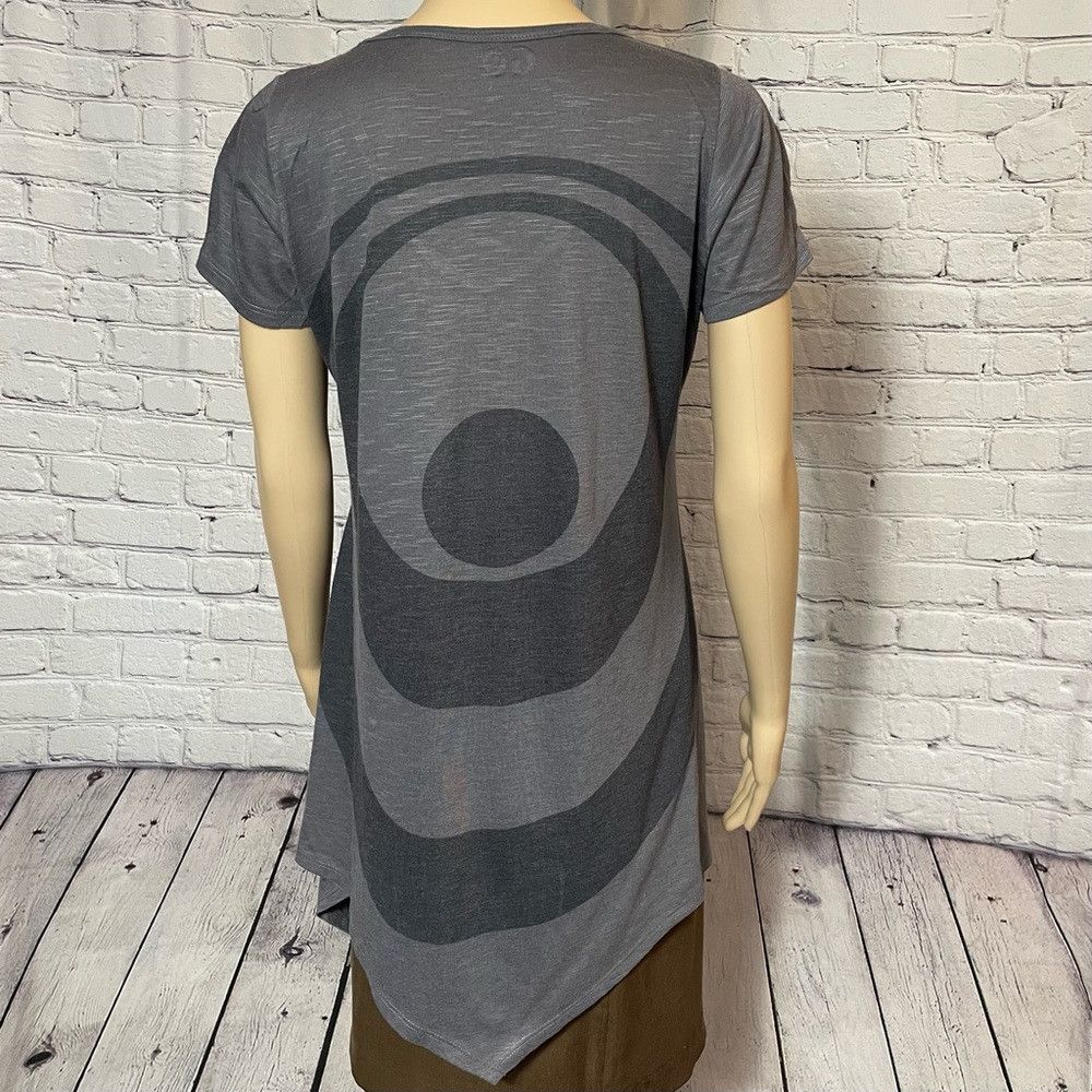 Other Go Couture Asymmetrical Hem Grey Short Sleeve V-Neck Tee Si Size L / US 10 / IT 46 - 4 Thumbnail