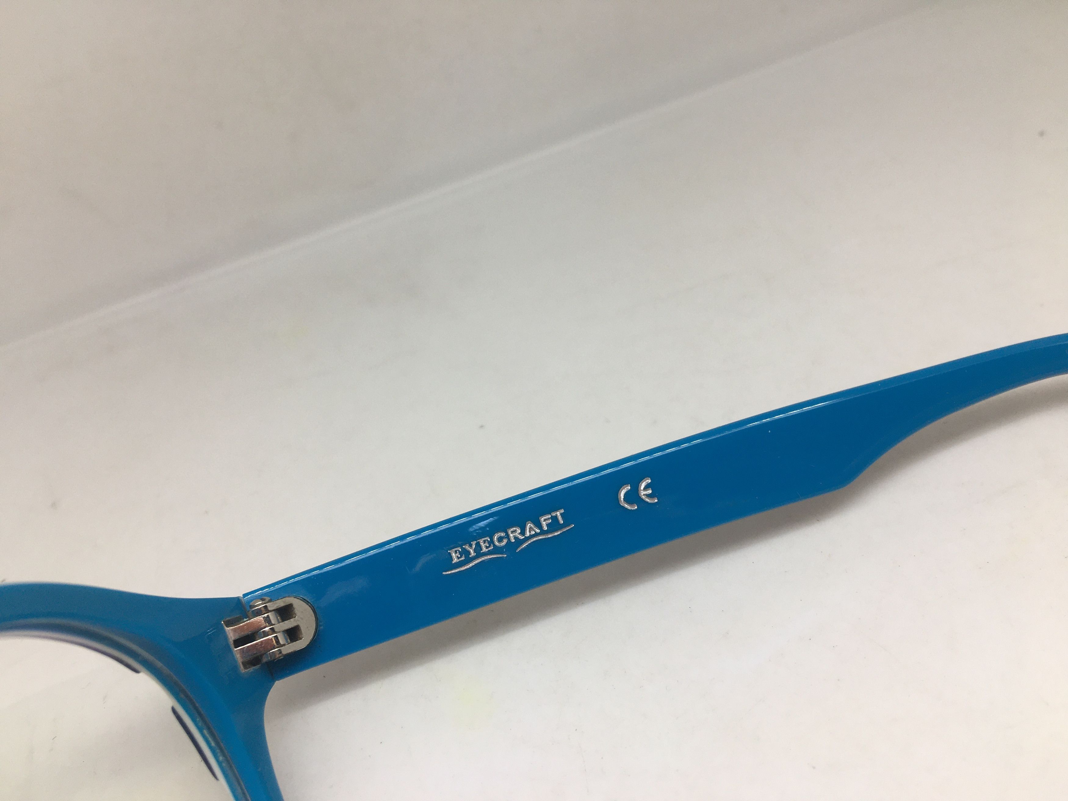 Other EYECRAFT Black White Blue Keyhole Eyeglasses Frame Size ONE SIZE - 4 Thumbnail