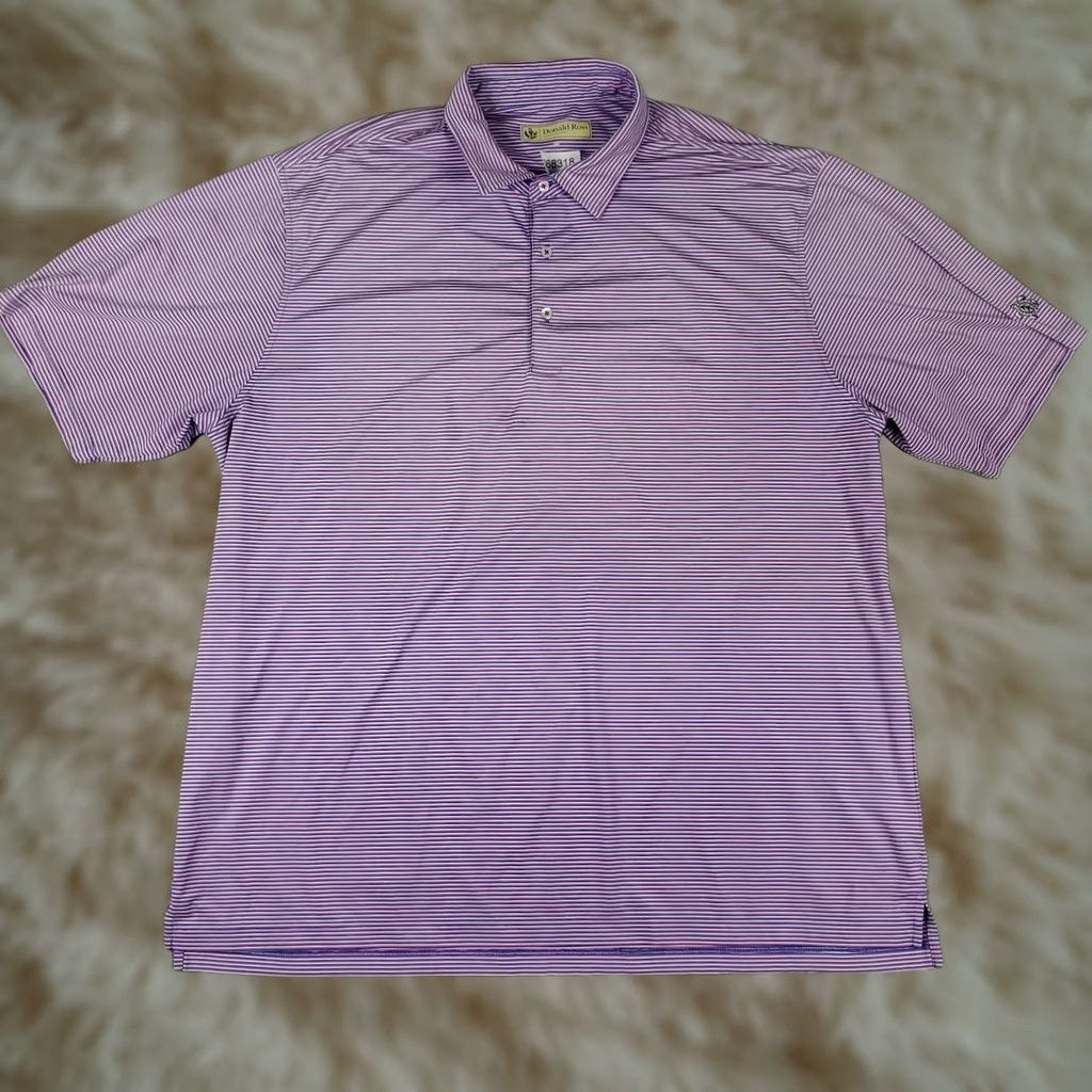 Vintage Donald Ross Polo Shirt Mens 2XL Blue Striped Golf Short Sleeve Size US XXL / EU 58 / 5 - 1 Thumbnail