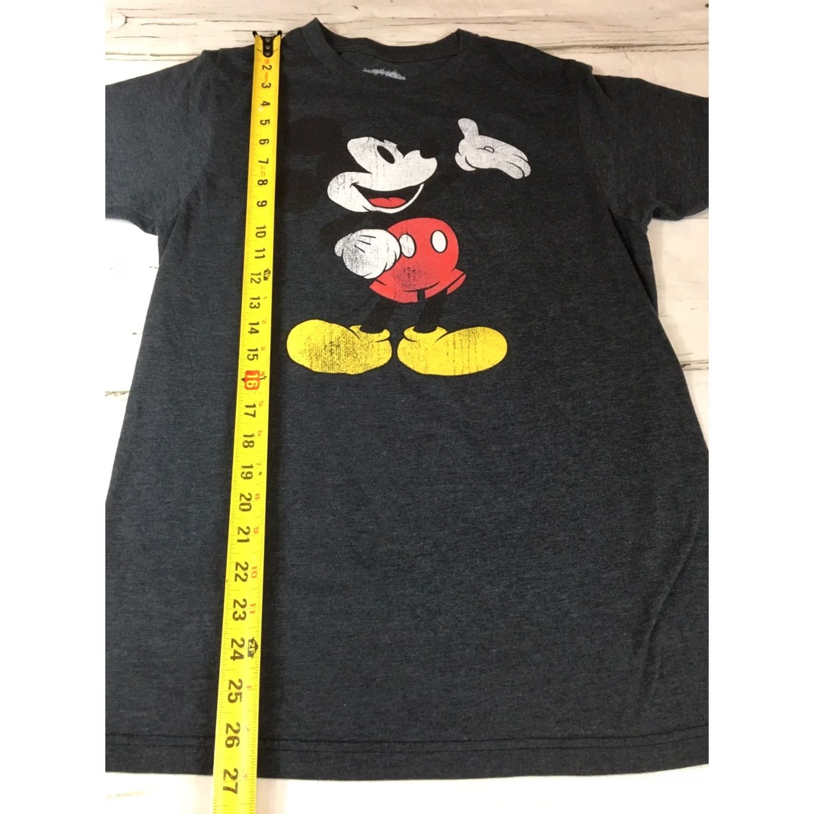 Disney Mickey Mouse Disney Classic Distressed Charcoal Gray T Shirt Sz S - EUC Size US S / EU 44-46 / 1 - 4 Thumbnail