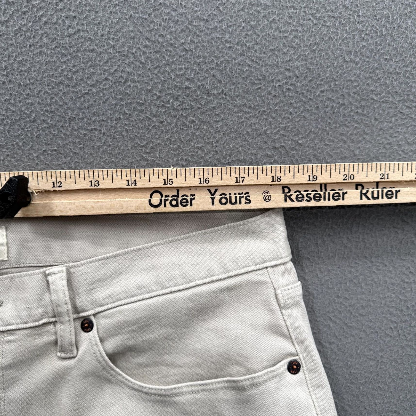 Todd Snyder Todd Snyder Pants Mens 35 Beige Stretch 5-Pocket Chino Slim Fit Denim Tapered Front Zip 28in Inseam Casual Business Mens Size US 35 - 7 Thumbnail