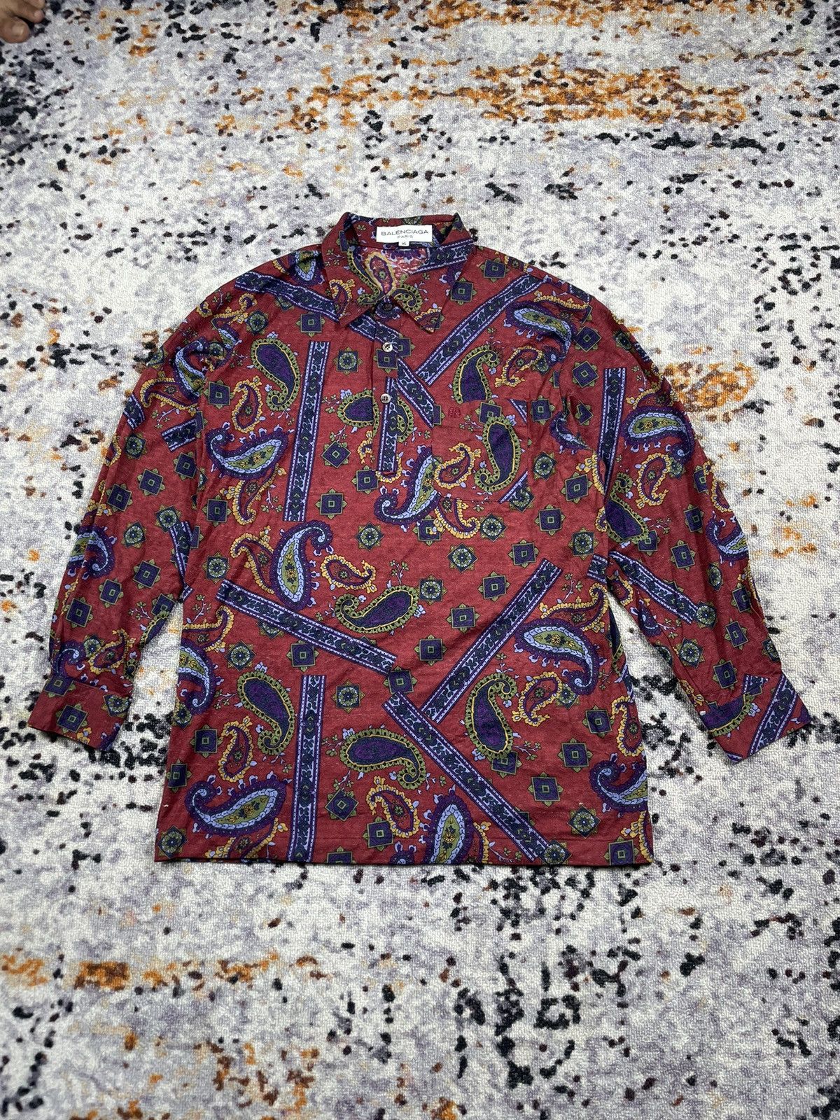 Balenciaga Rare Vintage Balenciaga bandana Polo Shirts Longsleeve Size US M / EU 48-50 / 2 - 1 Thumbnail