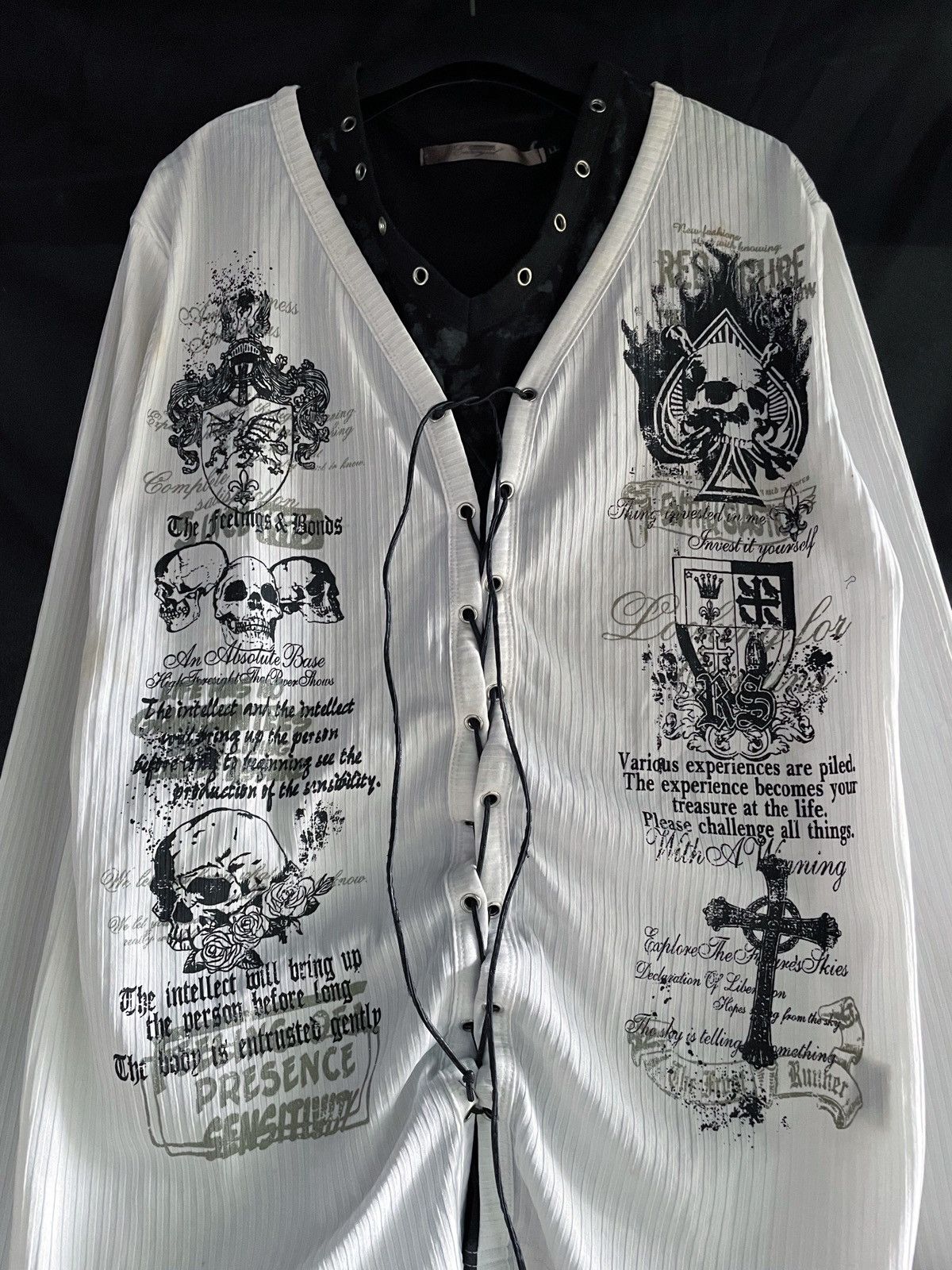 14th Addiction JAPANESE POEM DOUBLE LAYER PUNK STYLE LONG SLEEVE Size US L / EU 52-54 / 3 - 3 Thumbnail