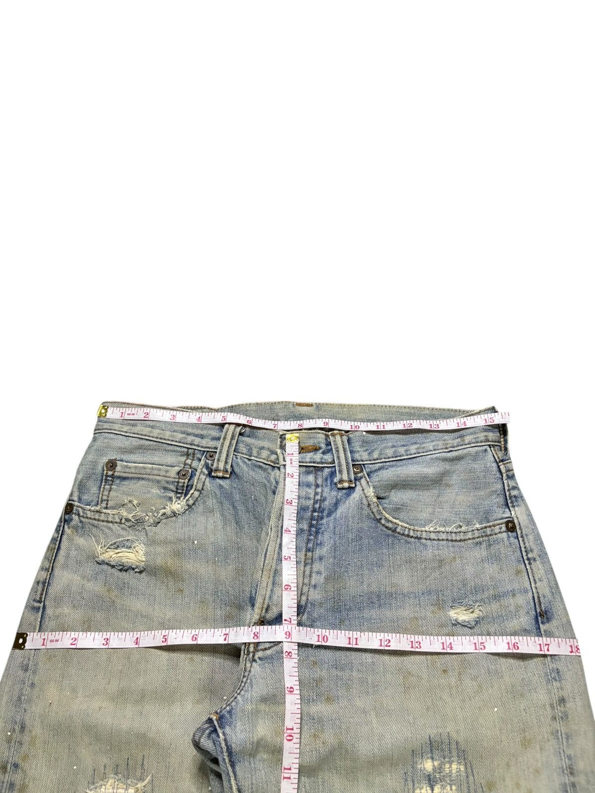 Eternal × Japanese Brand Vintage Eternal Button Fly Mud Wash Painted Distressed Jeans Size US 30 / EU 46 - 12 Thumbnail