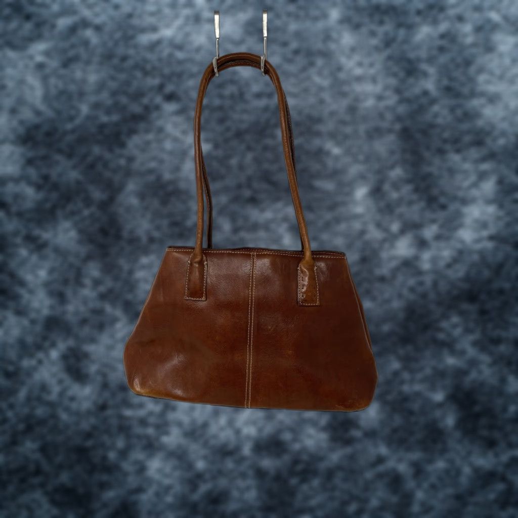 Fossil VINTAGE Fossil Tote Women Medium Leather Brown Purse Handbag Y2K 90s Classic Designer Inner Pockets Brown Leather Size ONE SIZE - 1 Thumbnail