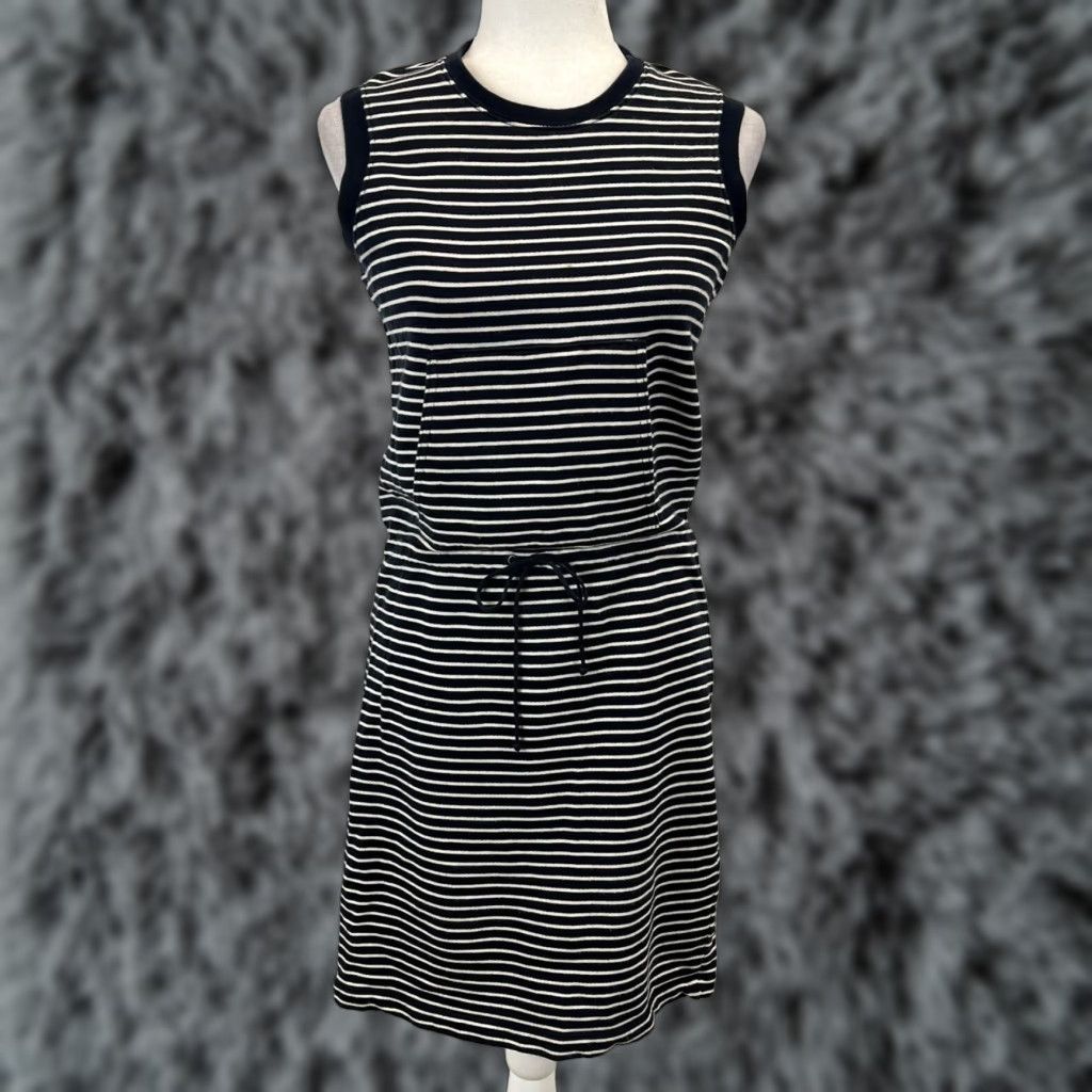 Ralph Lauren VINTAGE Polo Jeans Co Ralph Lauren Sleeveless Tank Dress Small Navy Blue Striped Preppy 90s Women Size 28" / US 6 / IT 42 - 1 Thumbnail