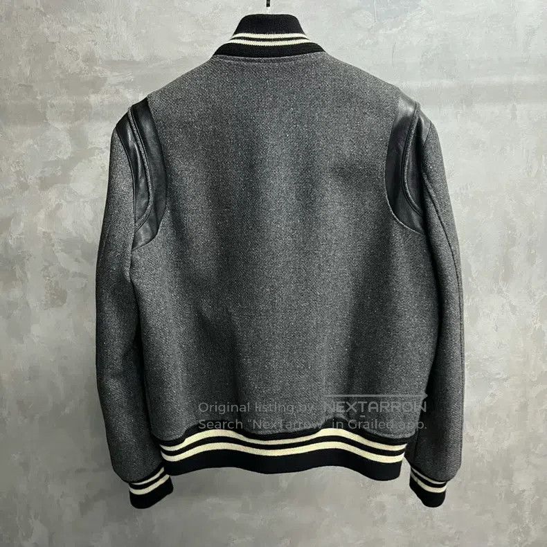 Saint Laurent Paris Saint Laurent Paris Gray Solid Wool Striped Long Sleeve Ba Size US M / EU 48-50 / 2 - 2 Thumbnail