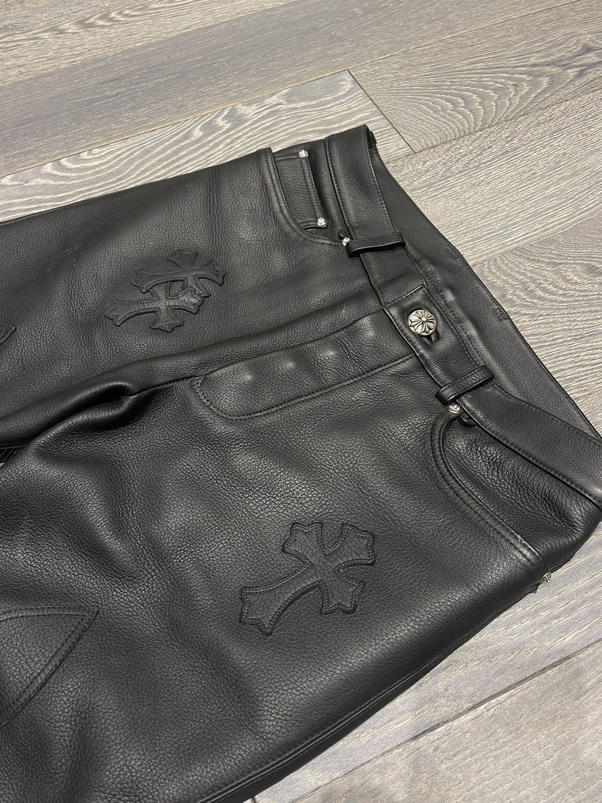 Chrome Hearts Cross Patch Leather Pants Size US 32 / EU 48 - 2 Thumbnail