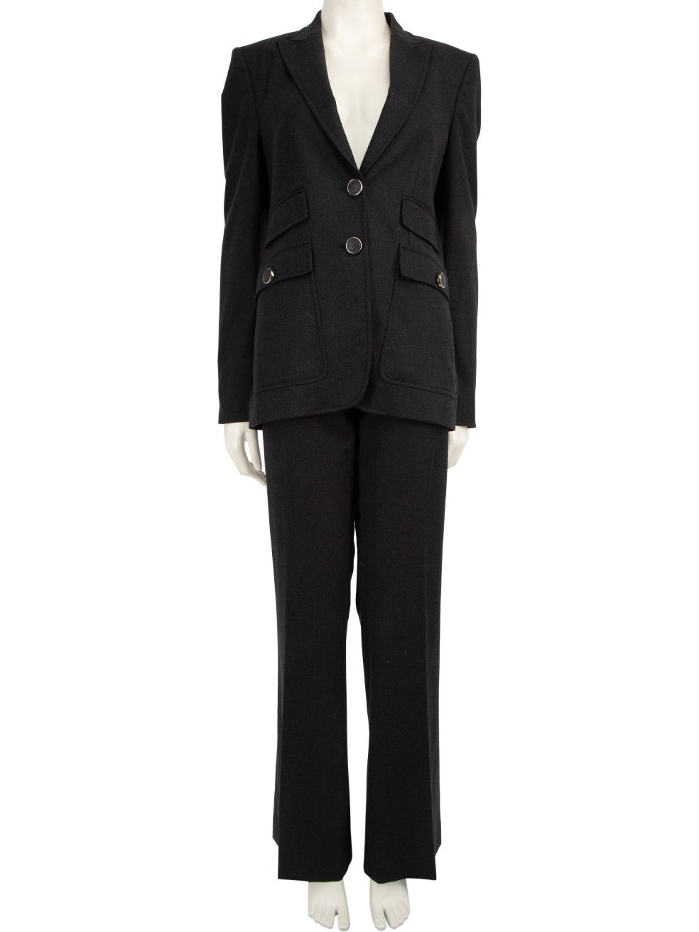 image of Gucci Black Buttoned Blazer & Trousers Set, Women's (Size Medium)