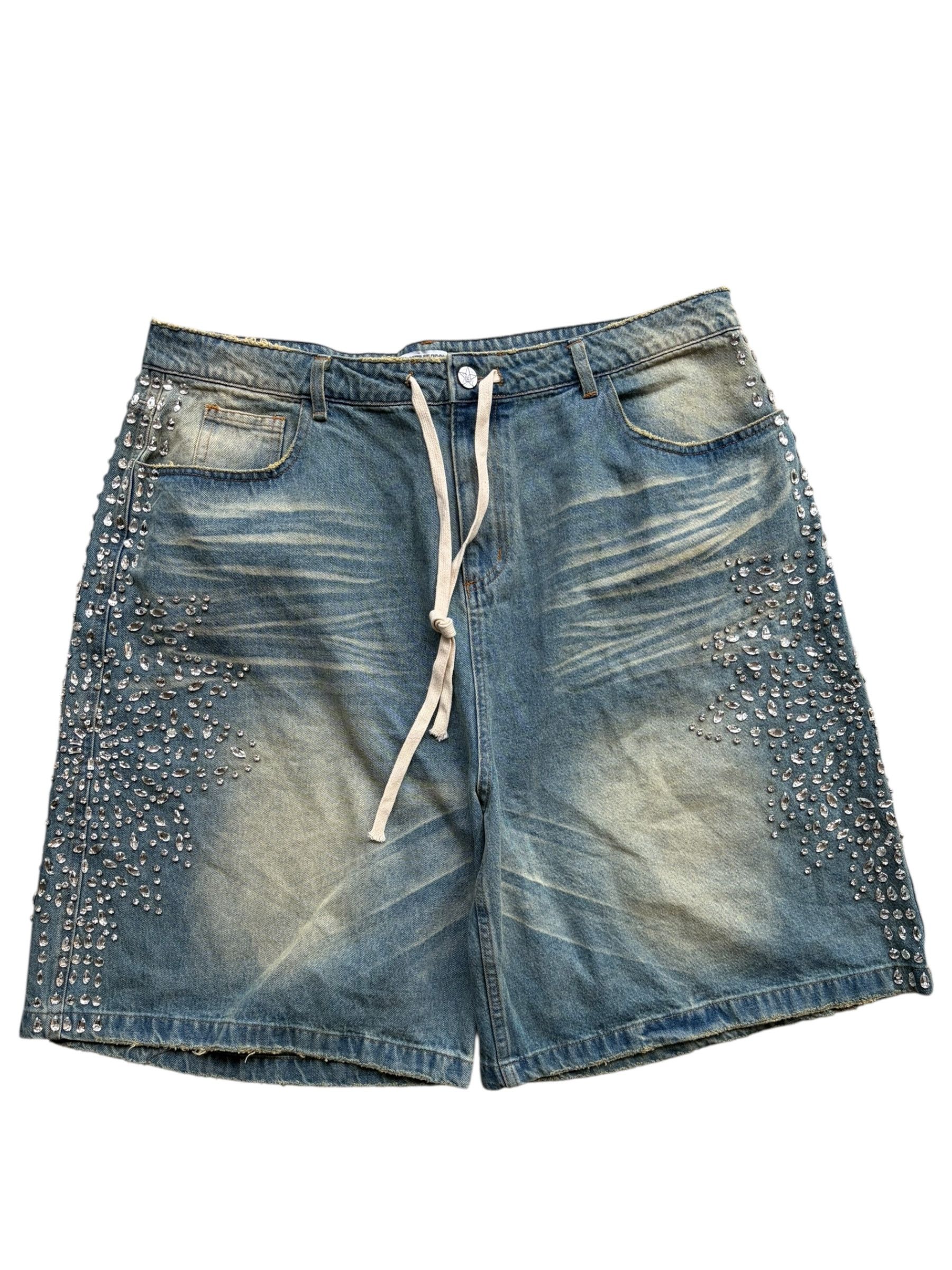 Vale Forever Blue Crystal Sirens Denim Shorts Jorts