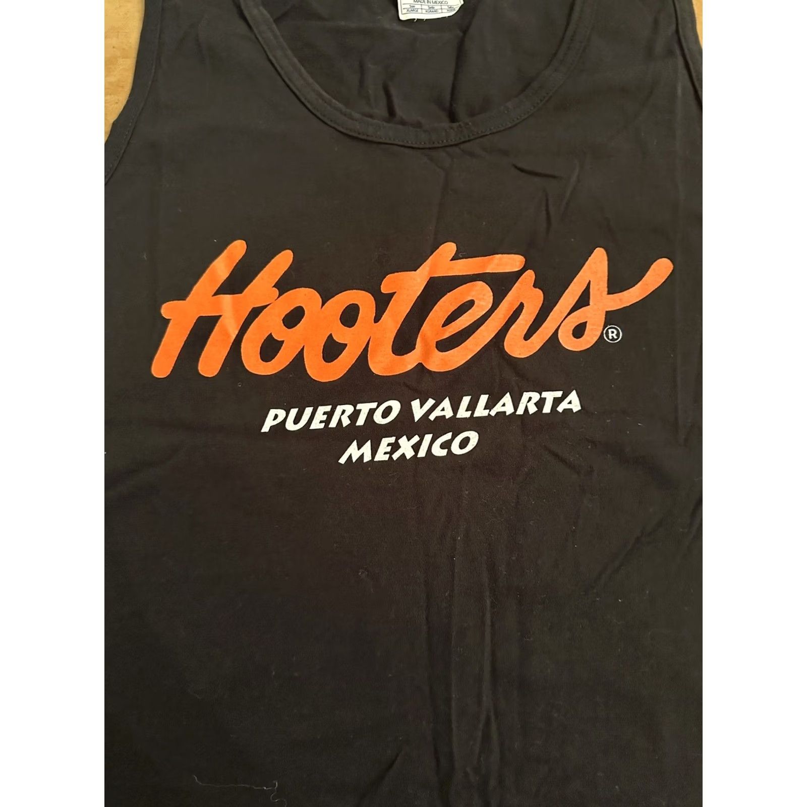 Vintage VINTAGE Hooters Tanktop Puerto Vallarta Mexico Tanktop Mens XL Black Cotton Short Sleeve Crew Neck T-Shirt Hooters Vintage Mens XL Black Cotton Size US XL / EU 56 / 4 - 2 Thumbnail