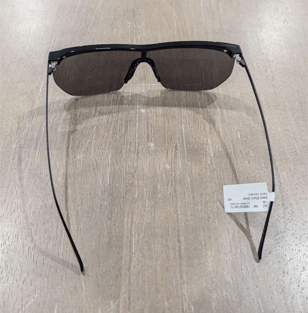 Saint Laurent Paris SAINT LAURENT 99mm Wrap Sunglasses Black Size ONE SIZE - 4 Thumbnail