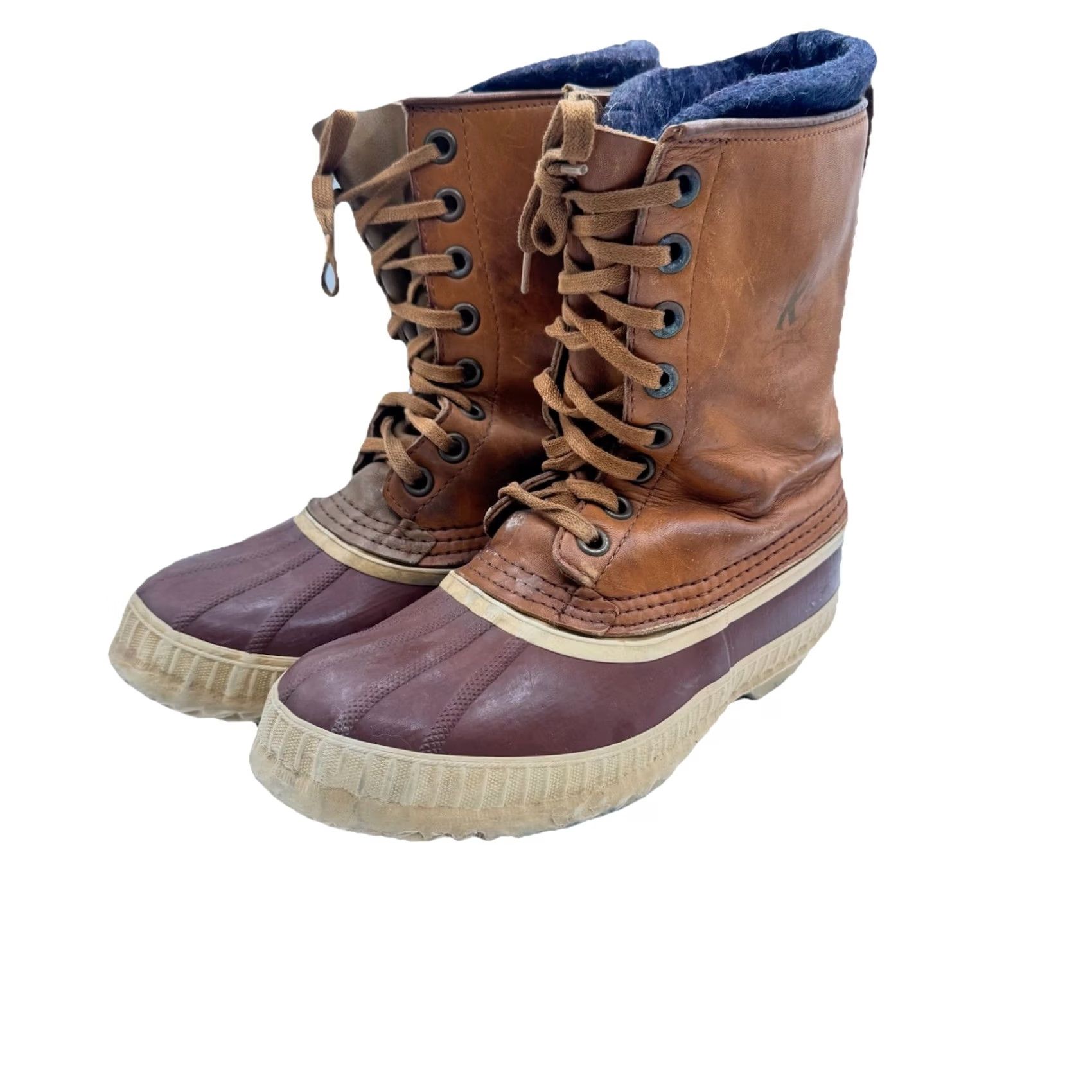 SOREL VINTAGE Sorel Kaufman Boots Mens 9/9.5 Leather Waterproof Rubber Snow Insulated Wool-Blend Liner Canada Size US 9.5 / EU 42-43 - 2 Thumbnail