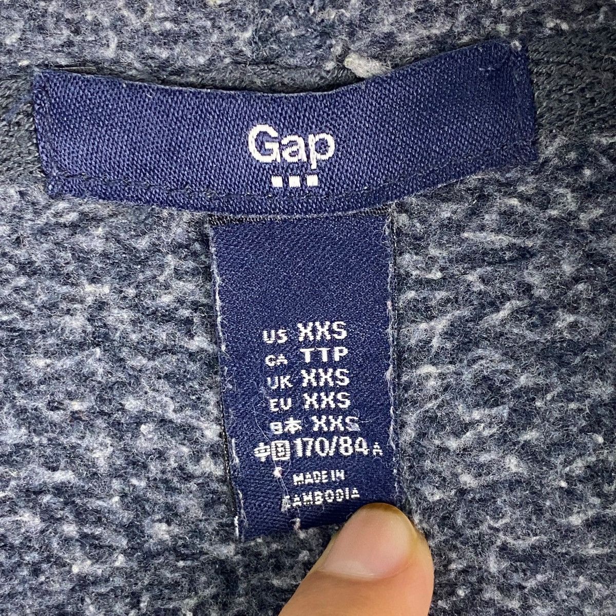 Gap × Vintage Vintage Gap Hoodie Embroidered Sweatshirt Navy Blue Size US L / EU 52-54 / 3 - 6 Thumbnail