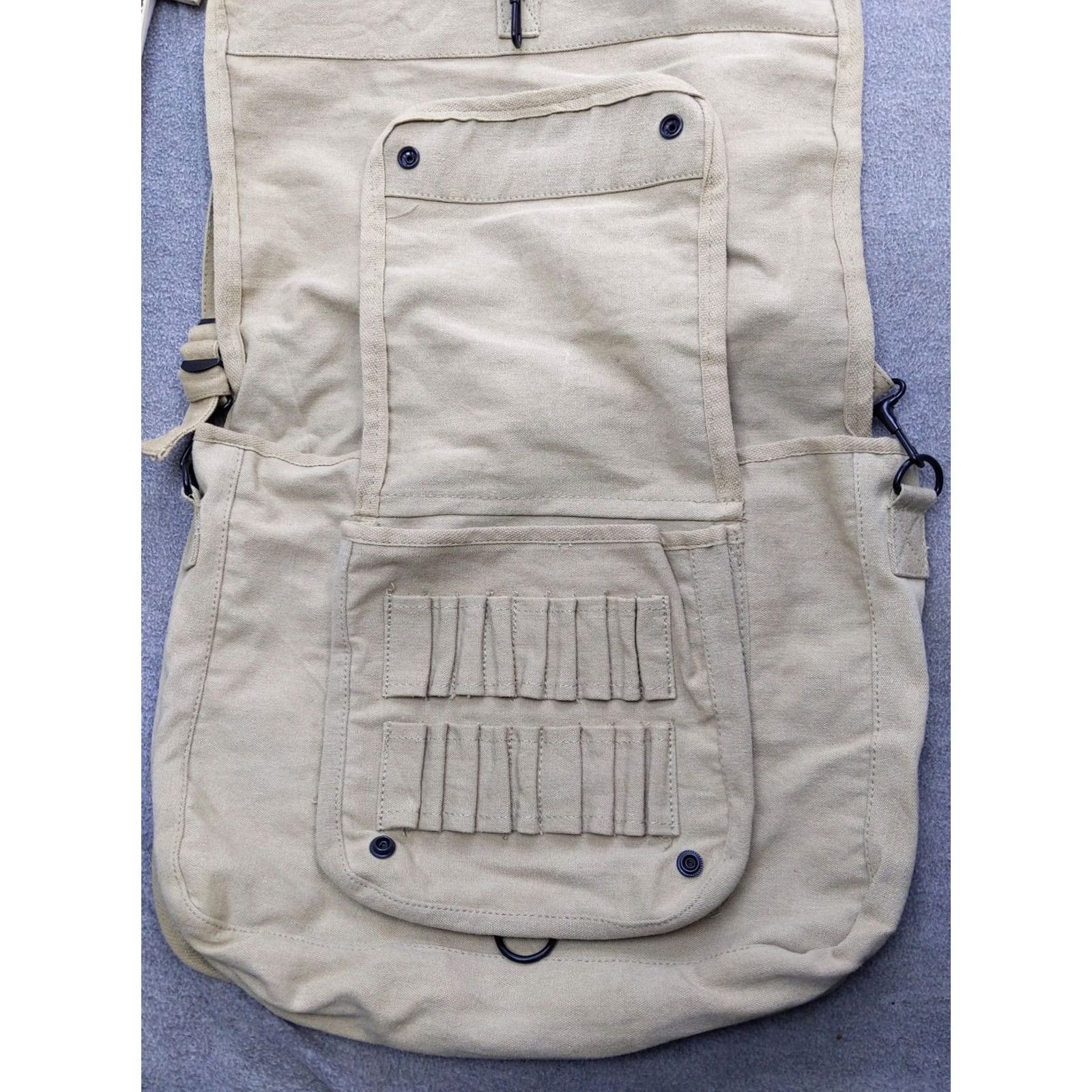 Vintage Unbranded Penny Farthing Bicycle Canvas Messenger Bag Unisex Large Beige Tan Transportation Bag Size ONE SIZE - 4 Thumbnail