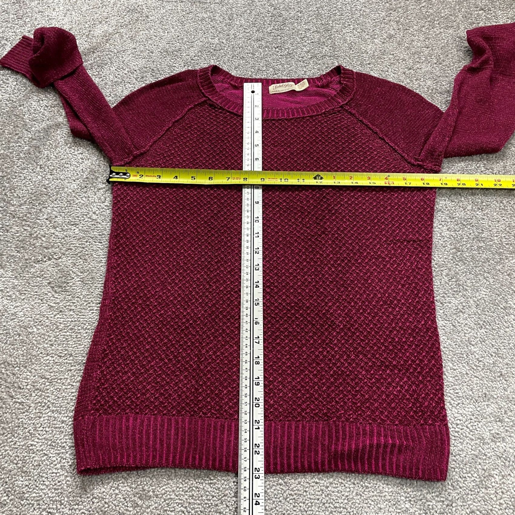 Faded Glory Faded Glory Sweater Womens Medium Pink Pullover Raglan Long Sleeve Cotton Acrylic Classic Size M / US 6-8 / IT 42-44 - 6 Thumbnail