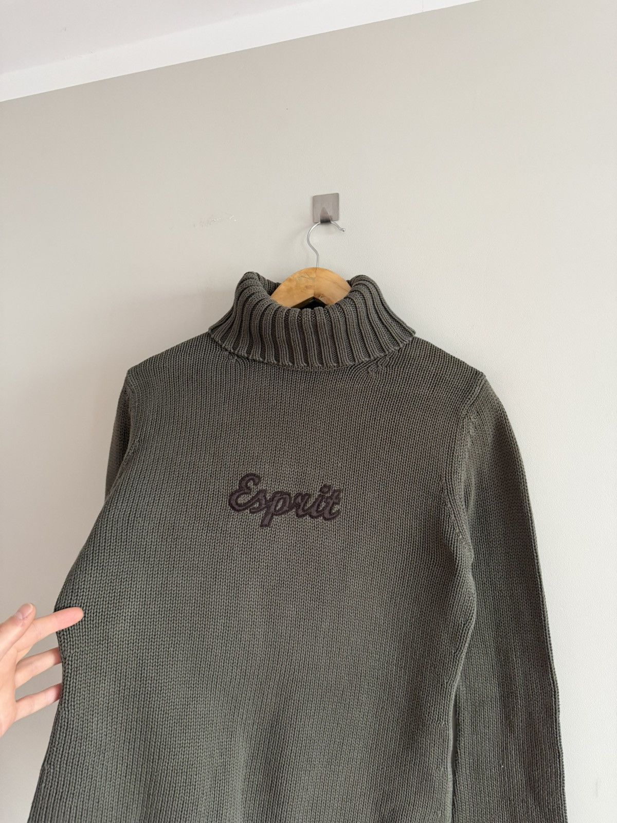 Vintage Esprit Knit Turtleneck Sweater Chunky Cropped Size M / US 6-8 / IT 42-44 - 3 Thumbnail