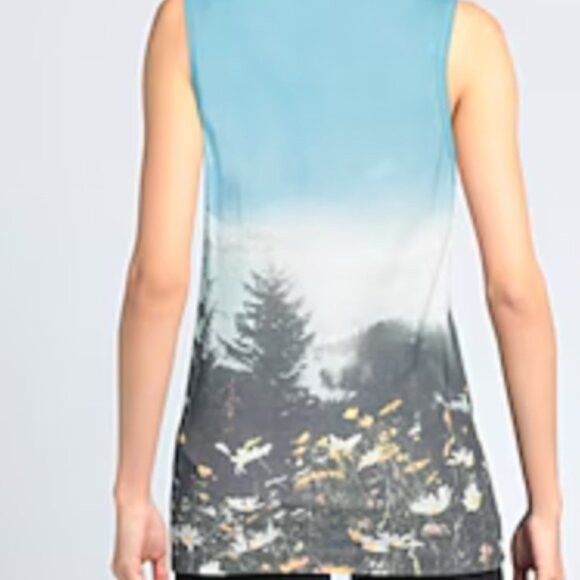 Jil Sander Jil Sander Blue and White Scenic Tank Top Size L / US 10 / IT 46 - 5 Thumbnail