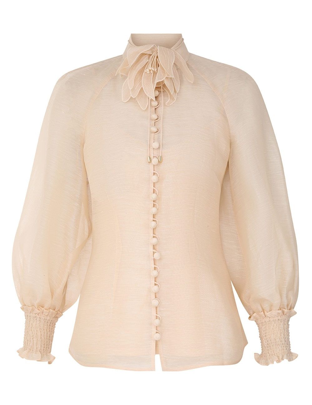 oc11z0925 Illustration Buttoned Blouse in Cream