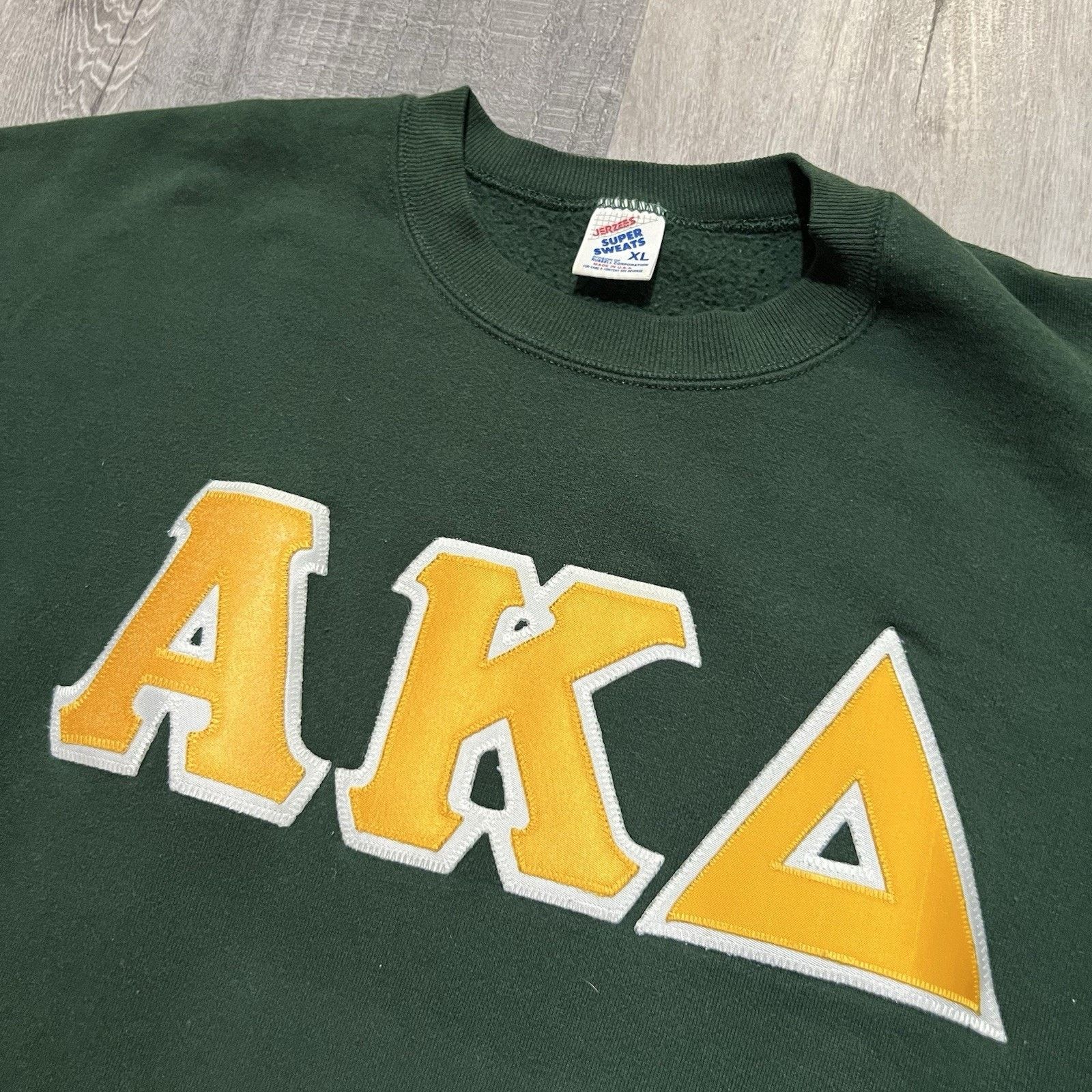 Jerzees VTG Alpha Kappa Delta Green College Sociology 90s Fraternity Size US XL / EU 56 / 4 - 3 Thumbnail