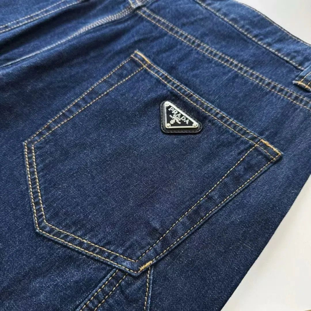 Saint Laurent Paris Prada Men's Dark Blue Denim Shorts. Size US 31 - 7 Thumbnail