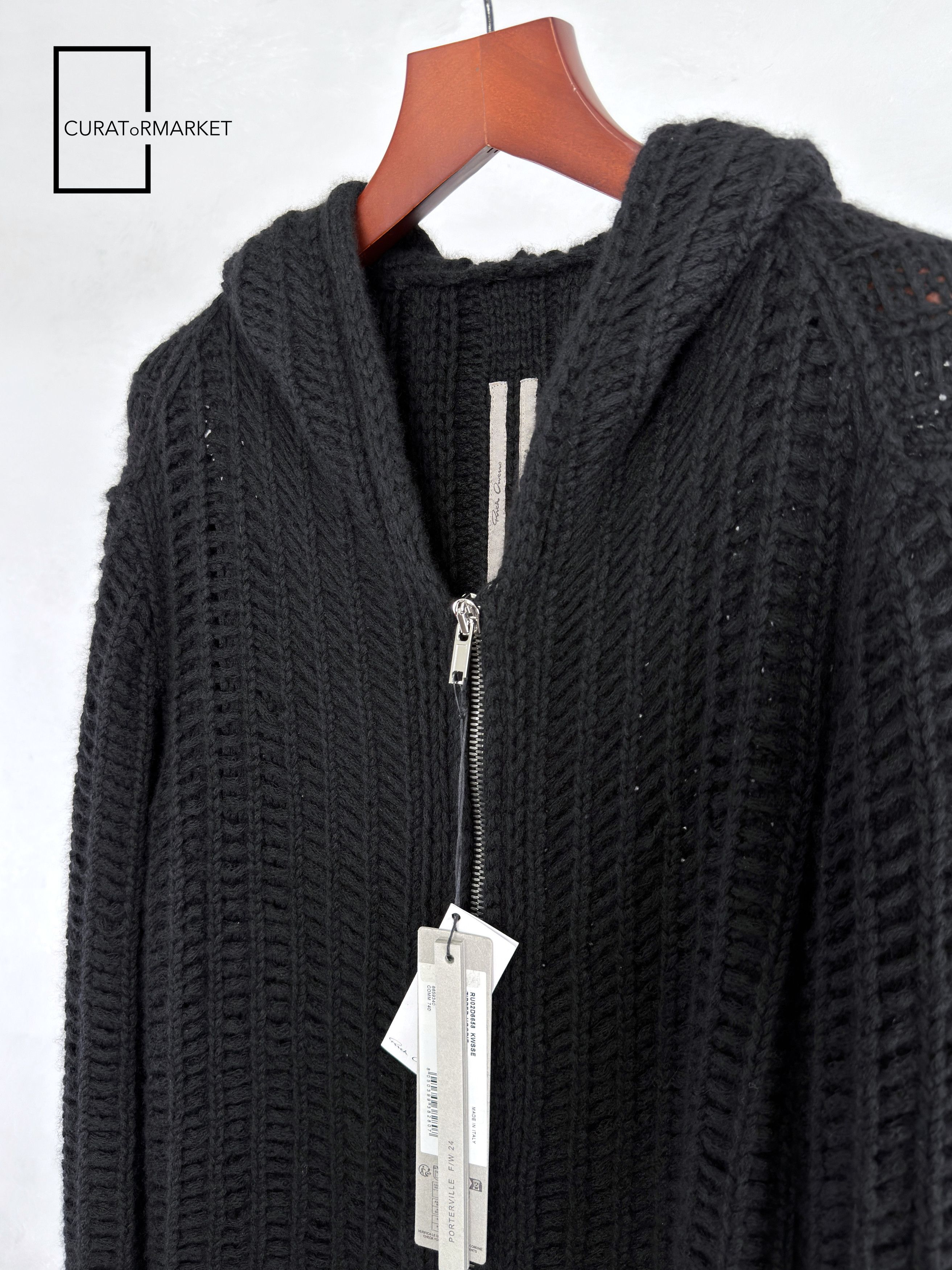Rick Owens RARE GRAIL Cashmere Silk Zipped Hoodie Knit FW24 Porterville Size US M / EU 48-50 / 2 - 2 Thumbnail
