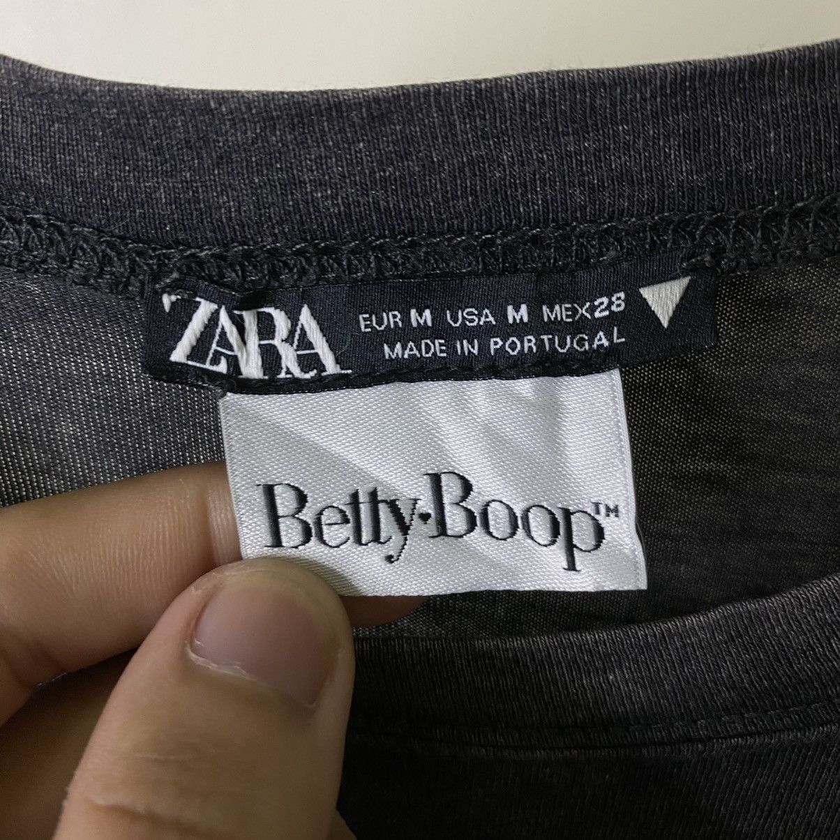 Zara Zara x Betty Boop Cartoon Black Stone Wash Collaboration Tee Size US M / EU 48-50 / 2 - 3 Thumbnail