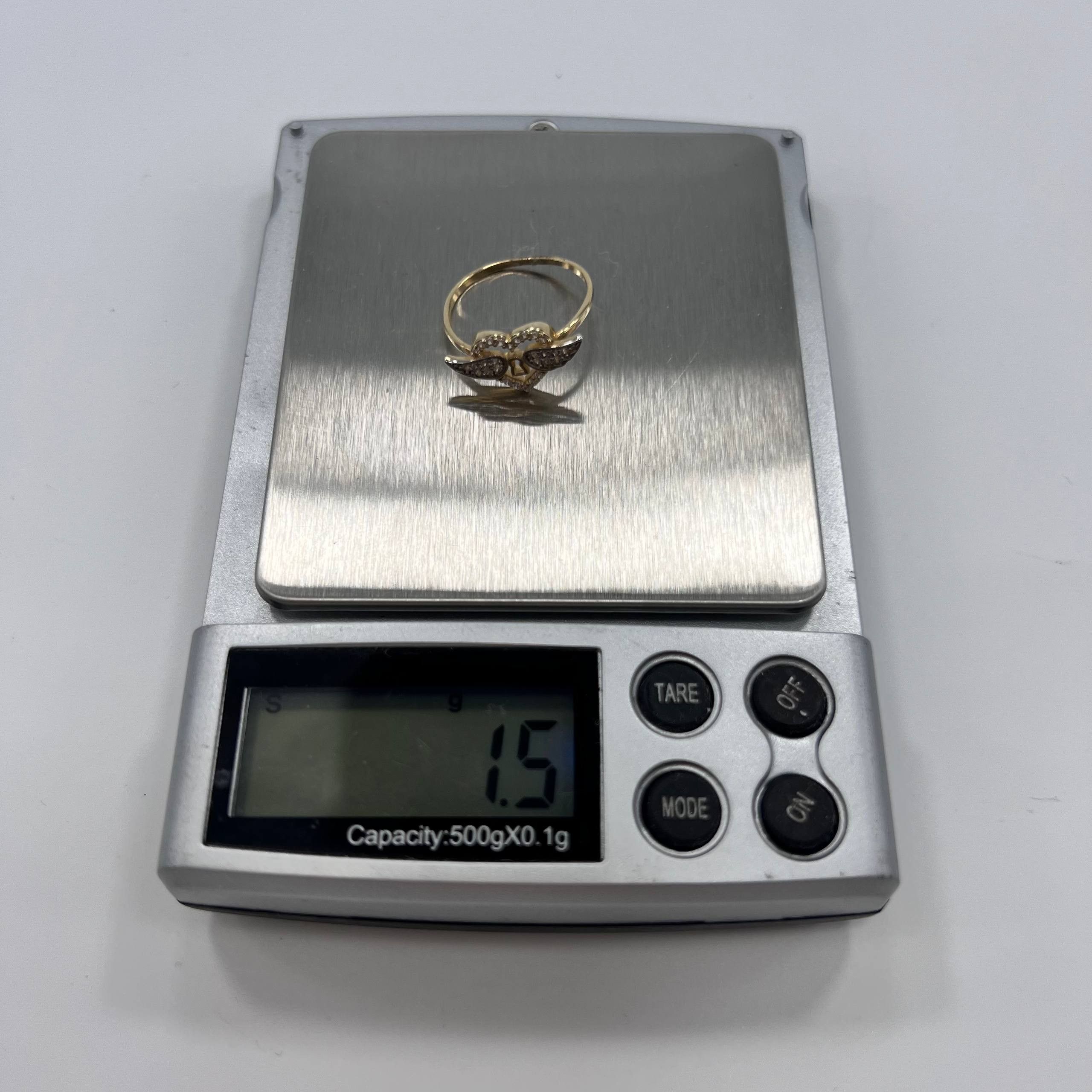 Other New 14K Solid Gold Ring Heart Wings Keyhole Italian Size 7 Size ONE SIZE - 8 Thumbnail