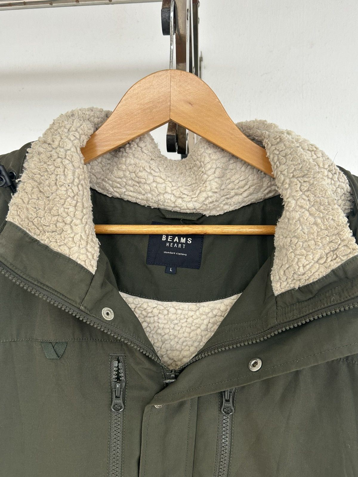 Beams Japan Beams Winter Coat Wool Green Vintage Size US L / EU 52-54 / 3 - 4 Thumbnail