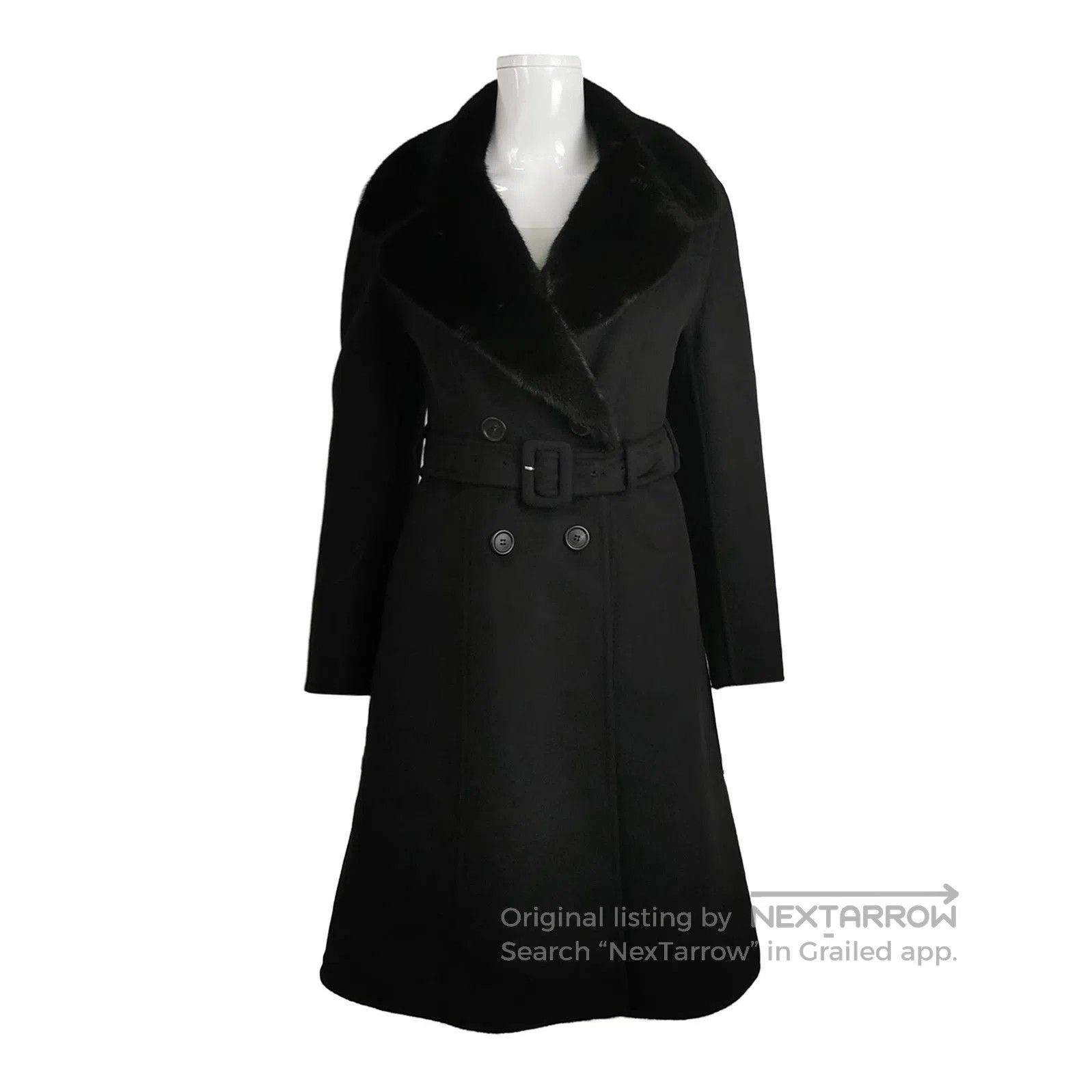 Prada Prada Black Rabbit Hair Wool Blend Coat . Size US S / EU 44-46 / 1 - 1 Thumbnail