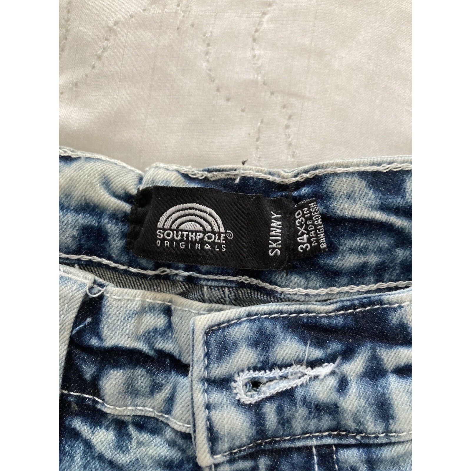 Southpole Southpole Distressed Wash Blue Patch. Cotton Jeans 34x30 Size US 34 / EU 50 - 4 Thumbnail
