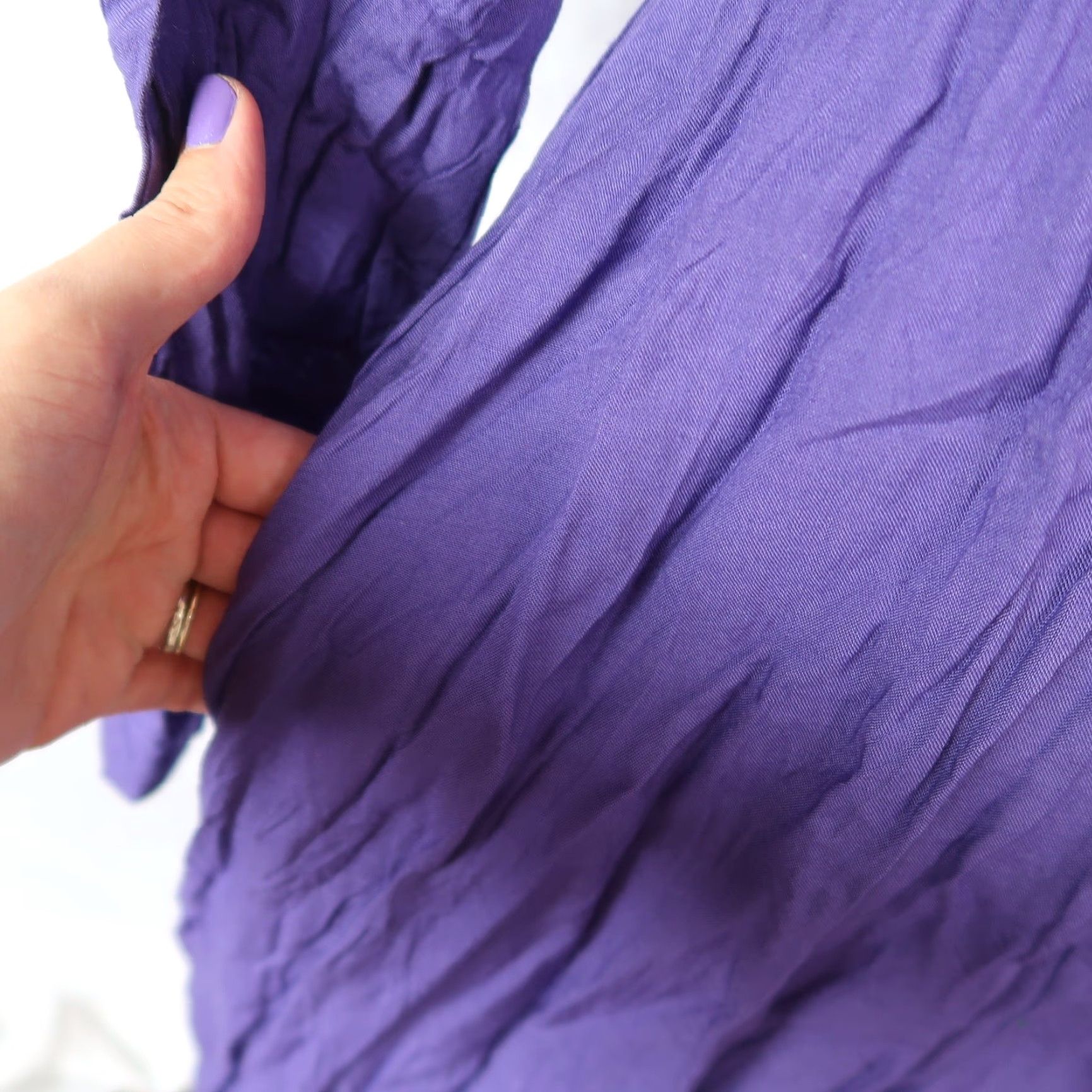 Vintage VINTAGE Royal Purple Blouson Midi Dress Long Sleeve 80s Size 8 Women Purple 8s Size M / US 6-8 / IT 42-44 - 6 Thumbnail