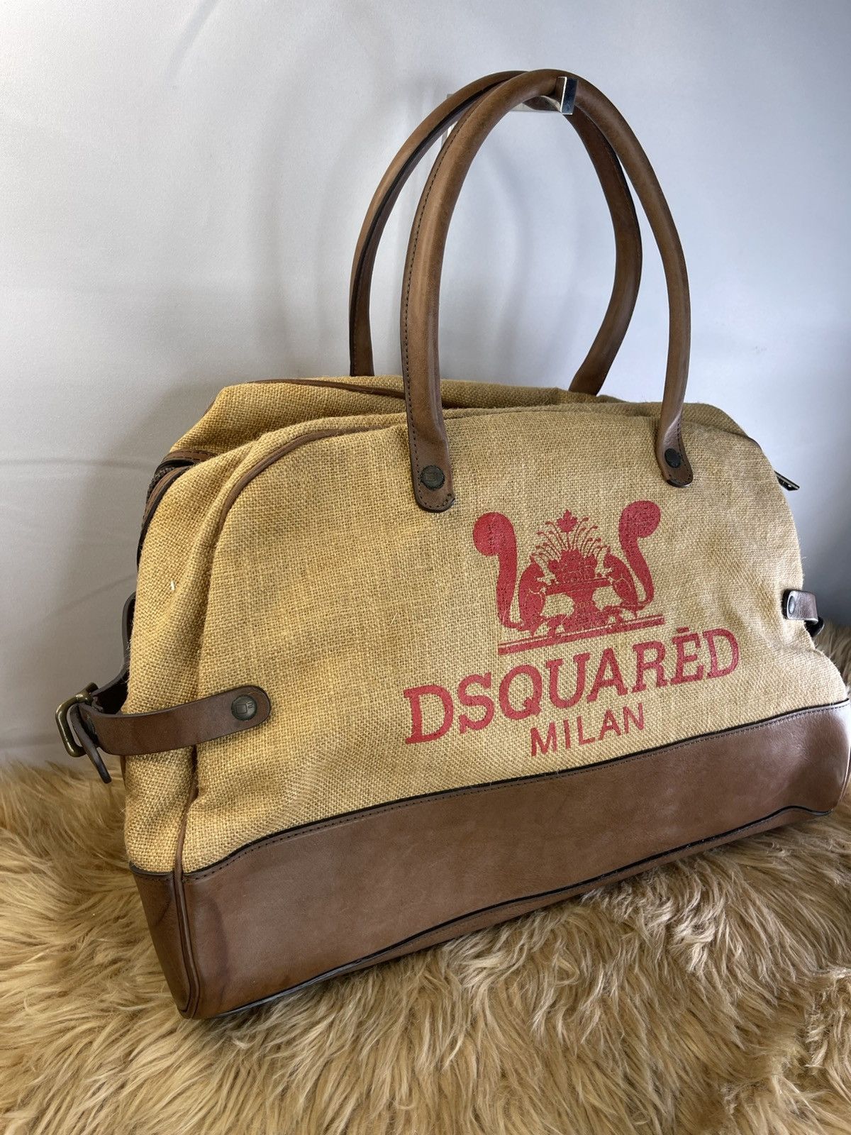 Dsquared2 DSQUARED Hessian Burlap Cloth Fabric ❌ LEATHER Size 46 - 3 Thumbnail
