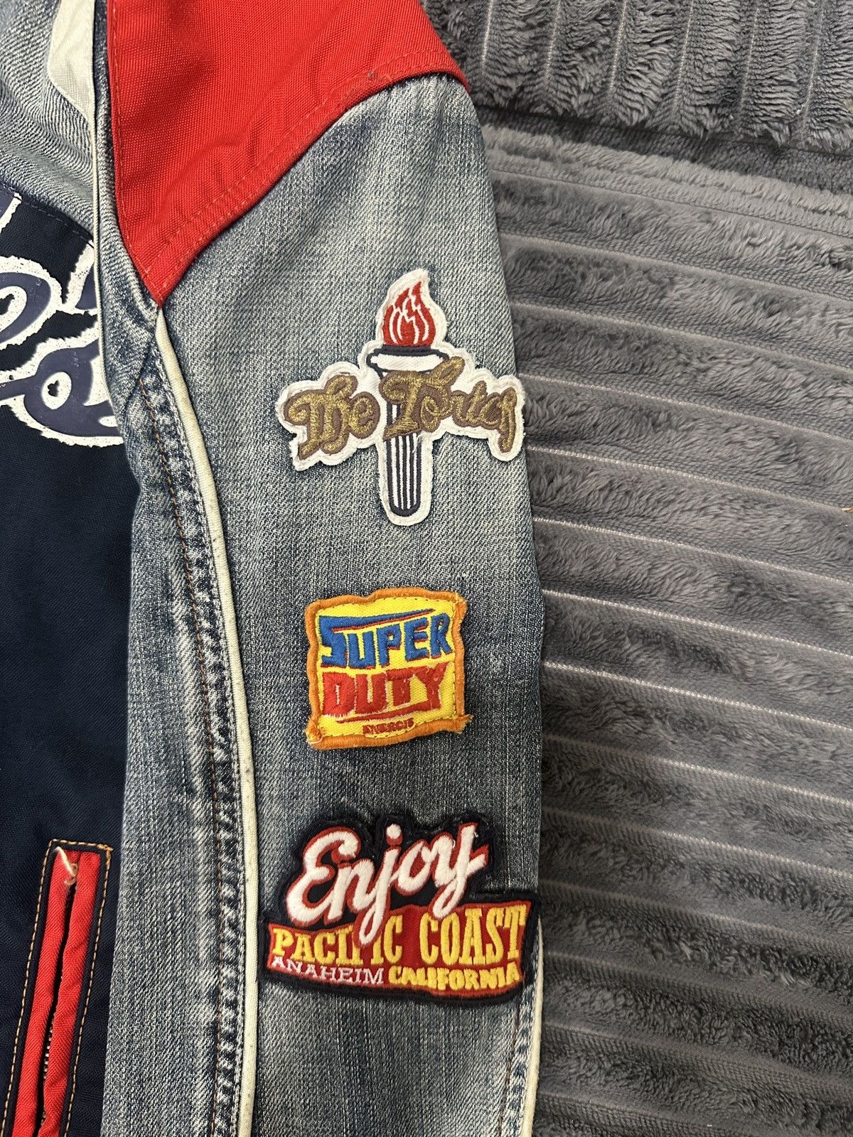 Energie Vintage ENERGIE Gold Racing Denim Jacket (Large) Size US L / EU 52-54 / 3 - 2 Thumbnail